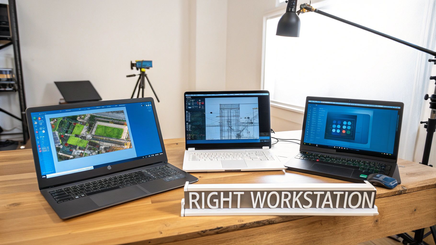 A close-up of a designer using a Holoware laptop, showcasing the keyboard and screen with a CAD model.