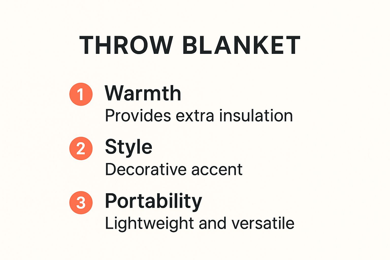 Infographic about what is a throw blanket used for