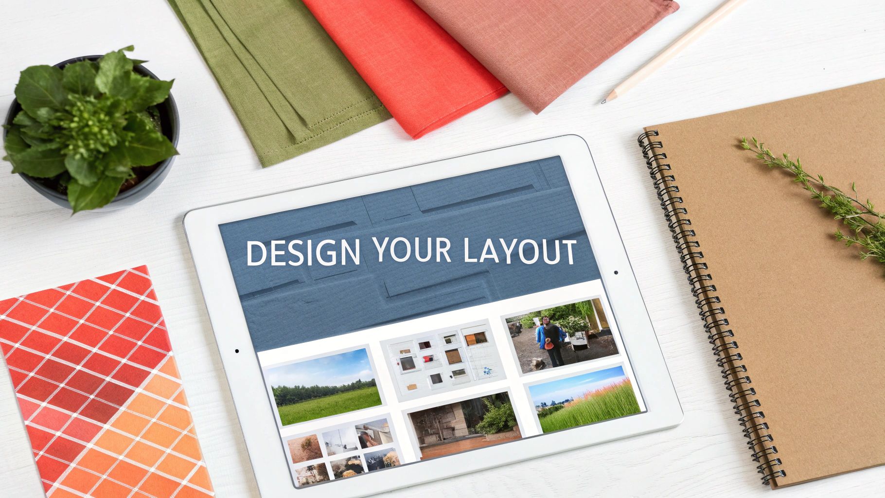 A custom photo blanket with a well-designed collage layout is draped over a modern sofa.