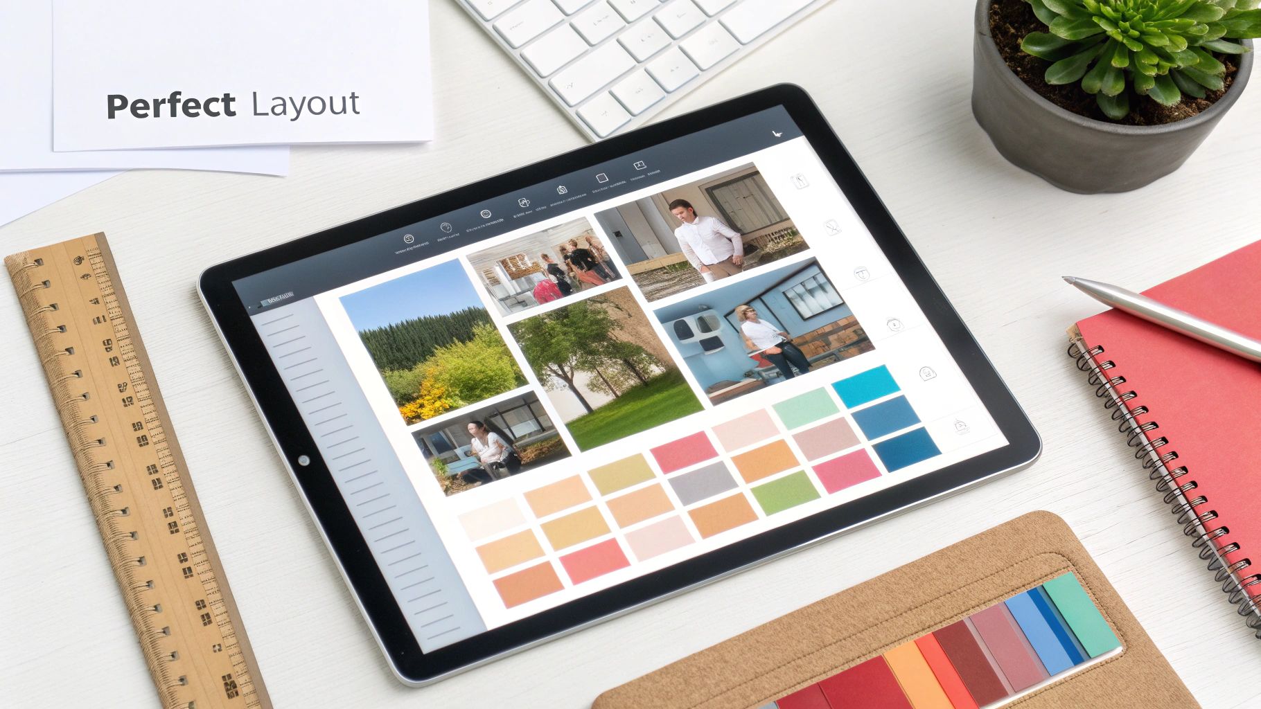 Couple in custom photo blanket layout