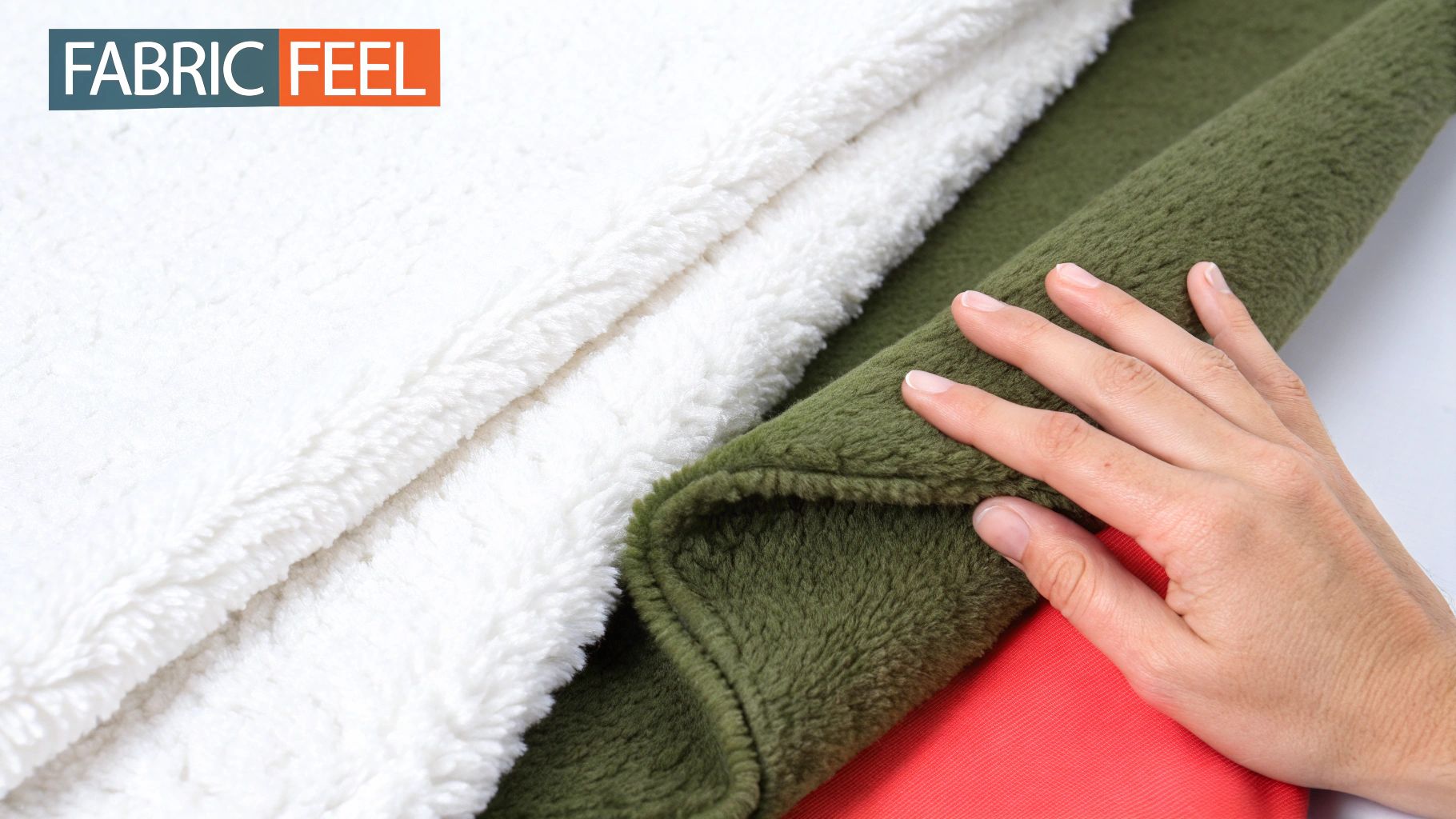 A person wrapped in a soft, custom photo blanket.