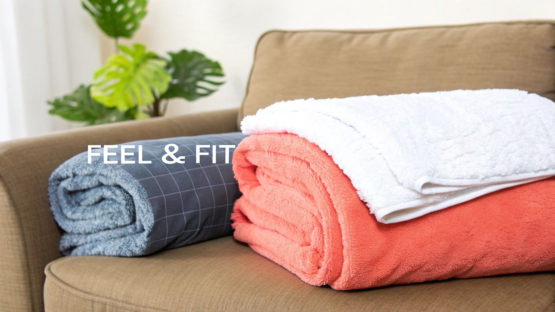 A close-up showing the soft texture of a personalized blanket.