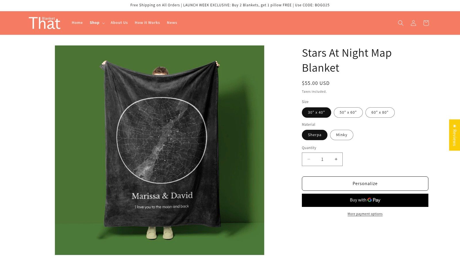 Stars At Night Map Blanket — Personalized Star Map Blanket