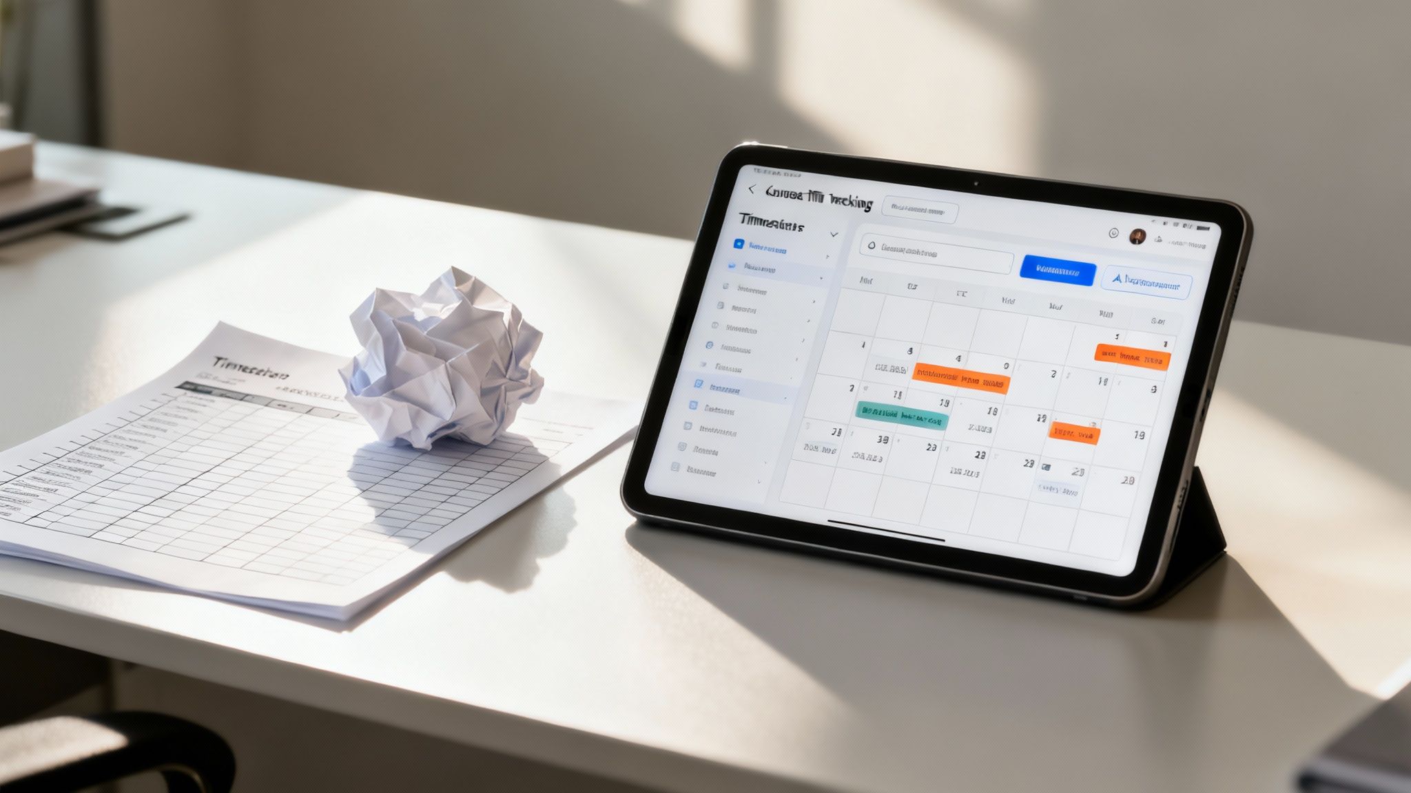 A person working on a laptop with charts and graphs in the background, representing data-driven agency work.