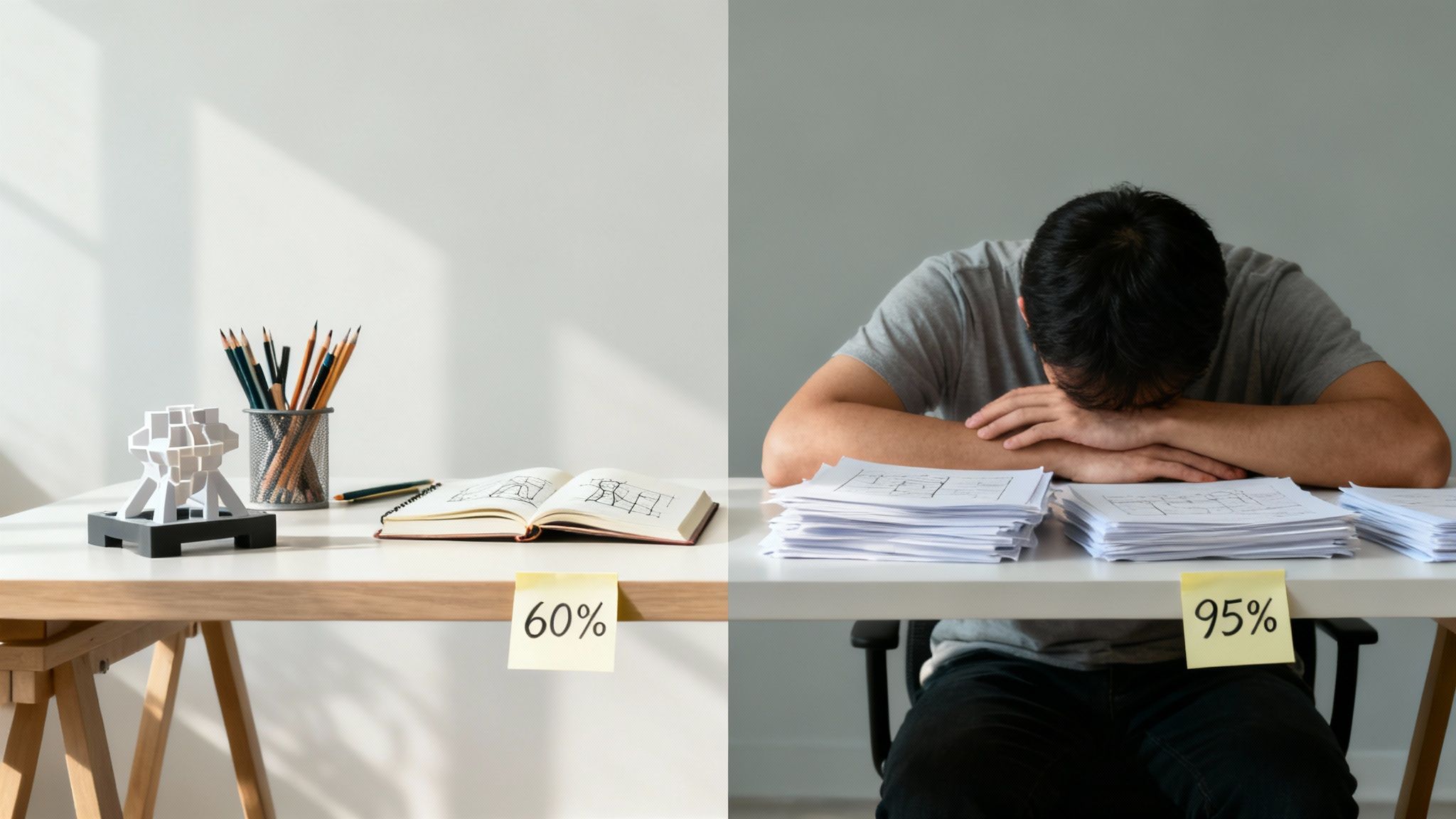 A team leader and employee having a one-on-one discussion in a bright office.