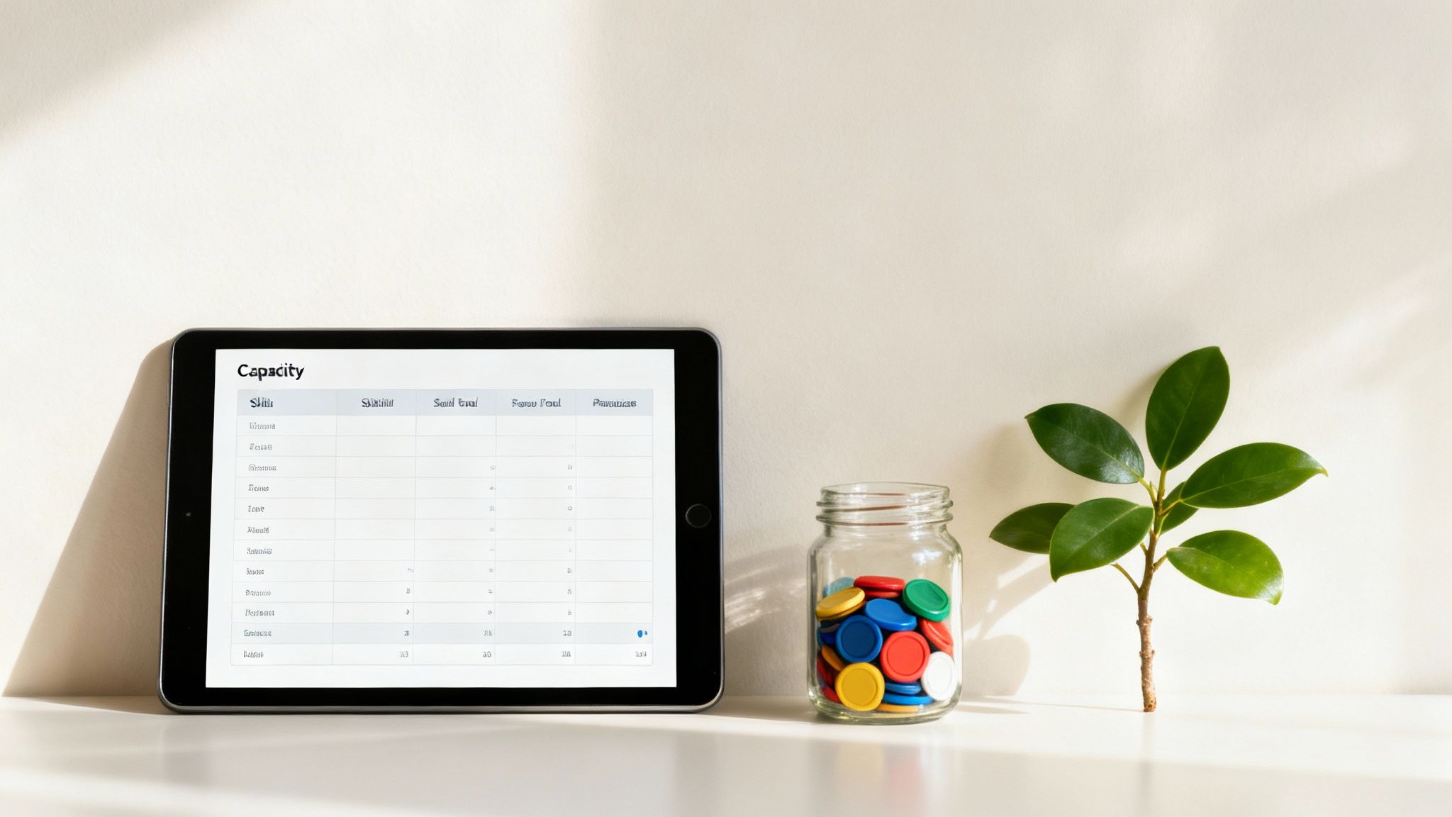 A team collaborating around a table with laptops and documents