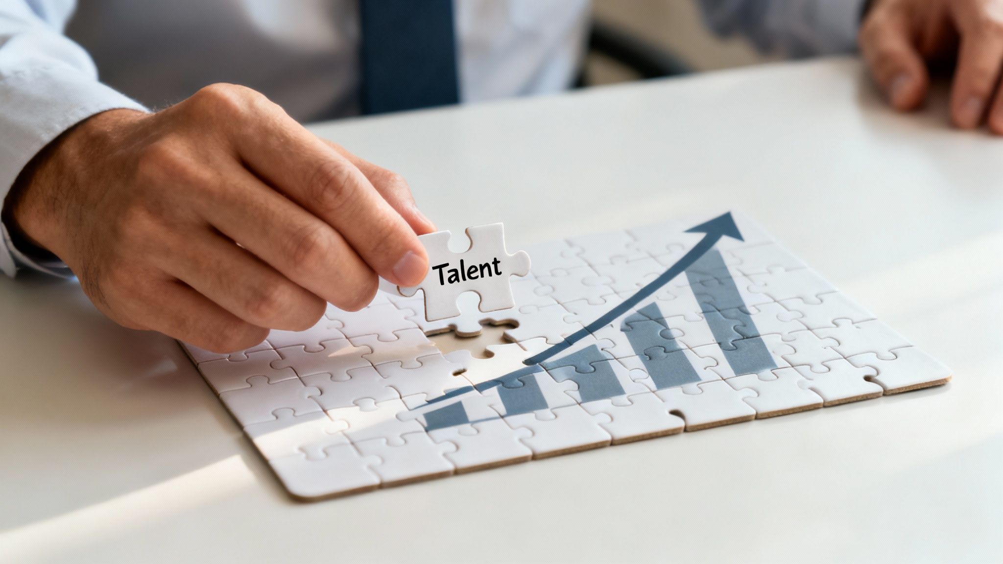 A diverse group of professionals collaborating around a table with laptops and charts, showcasing positive business outcomes.