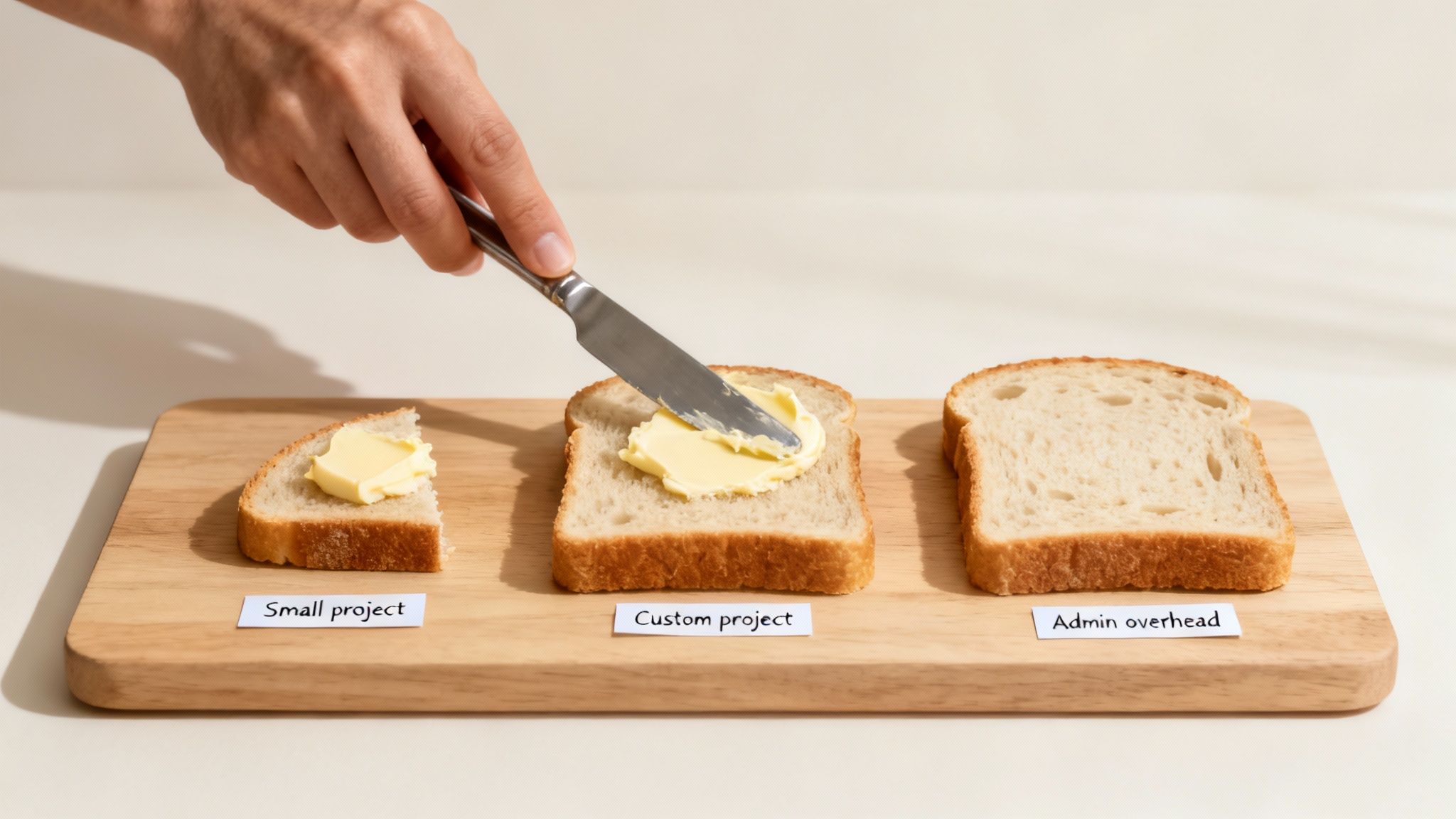 An overhead view of a team collaborating at a table with laptops, illustrating a modern agency environment where activity based costing can be applied.