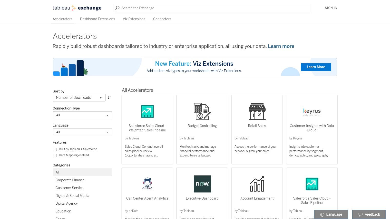 Tableau Exchange – Accelerators