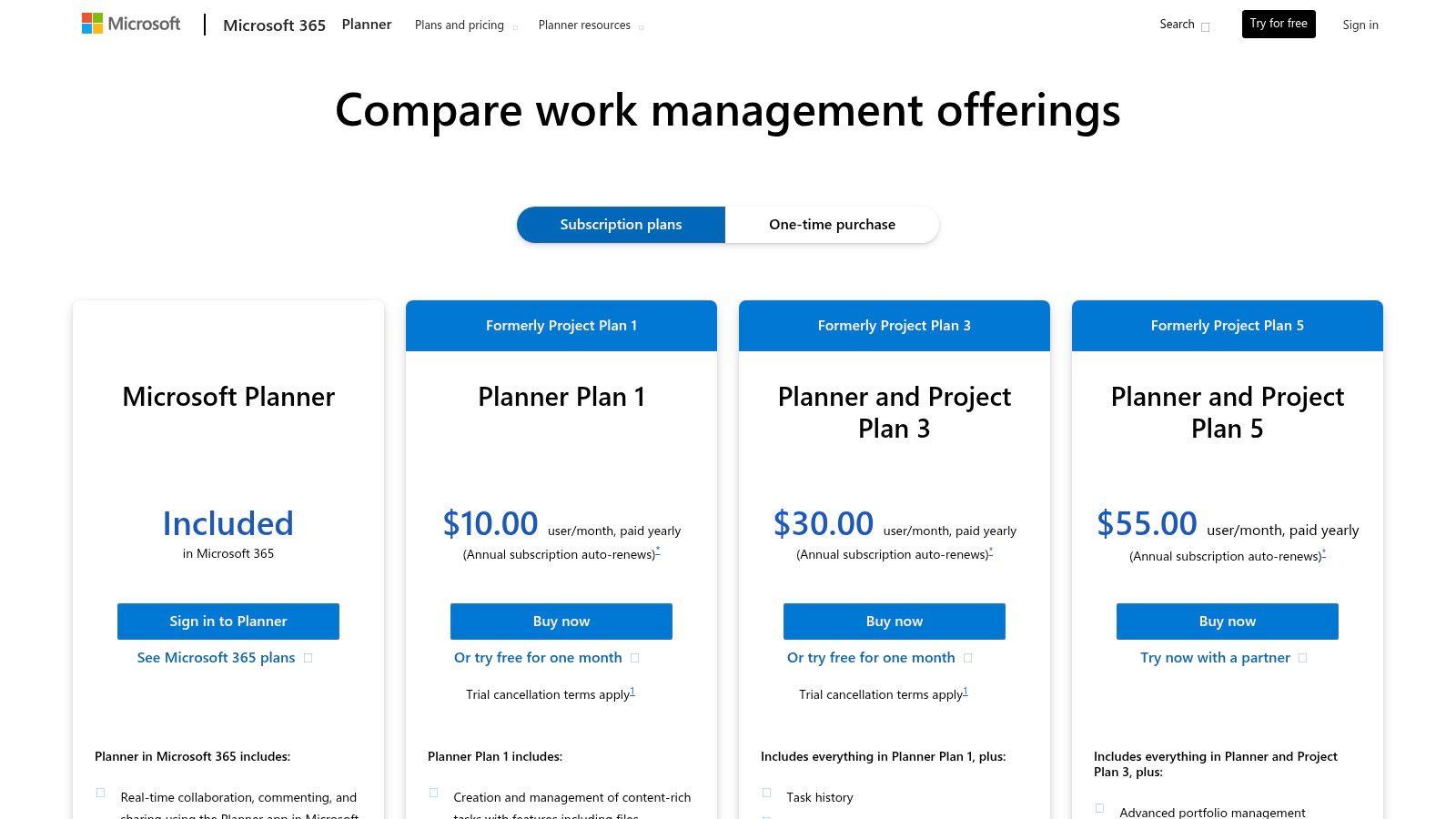 Microsoft Planner and Project