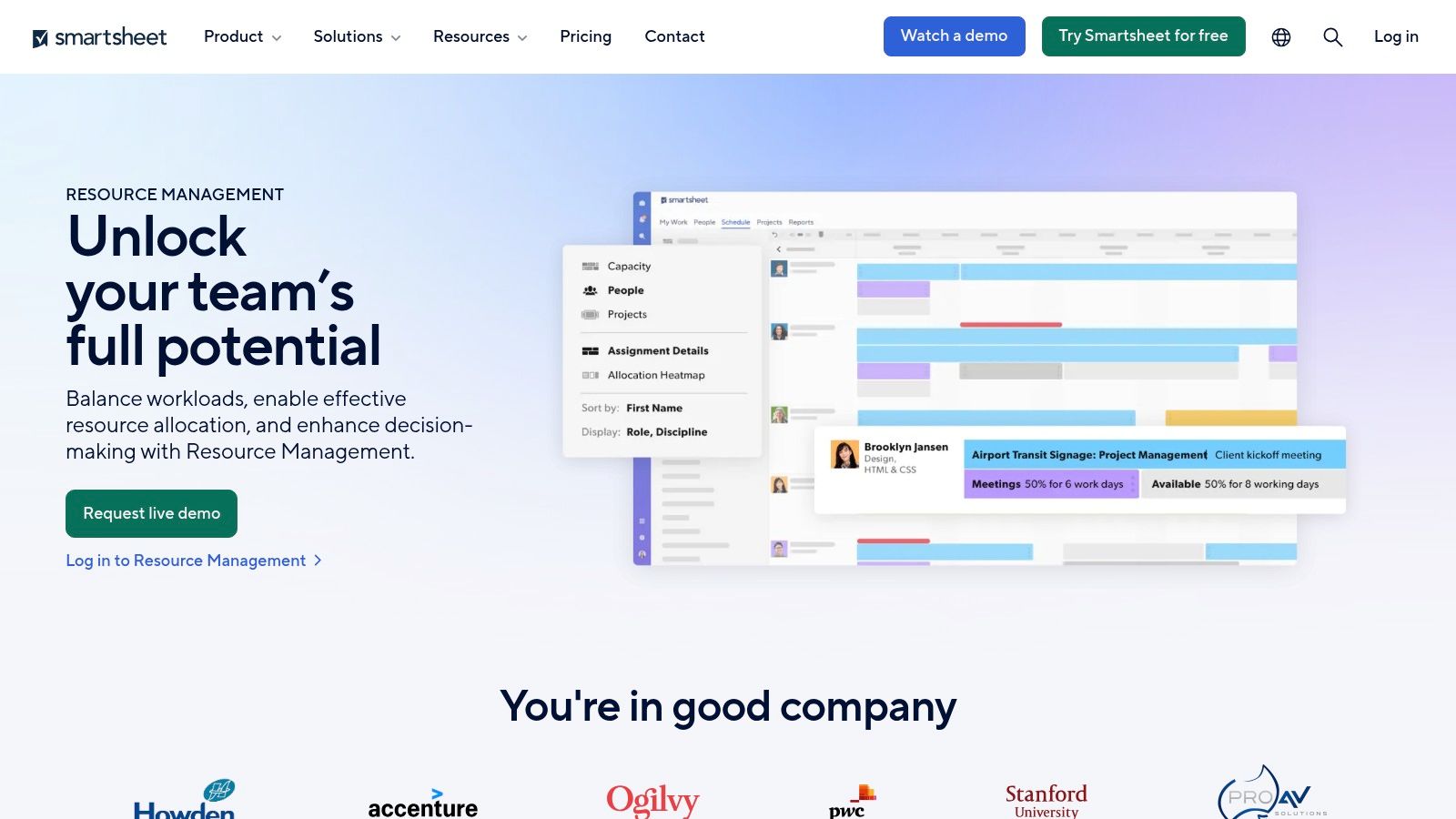 Resource Management by Smartsheet