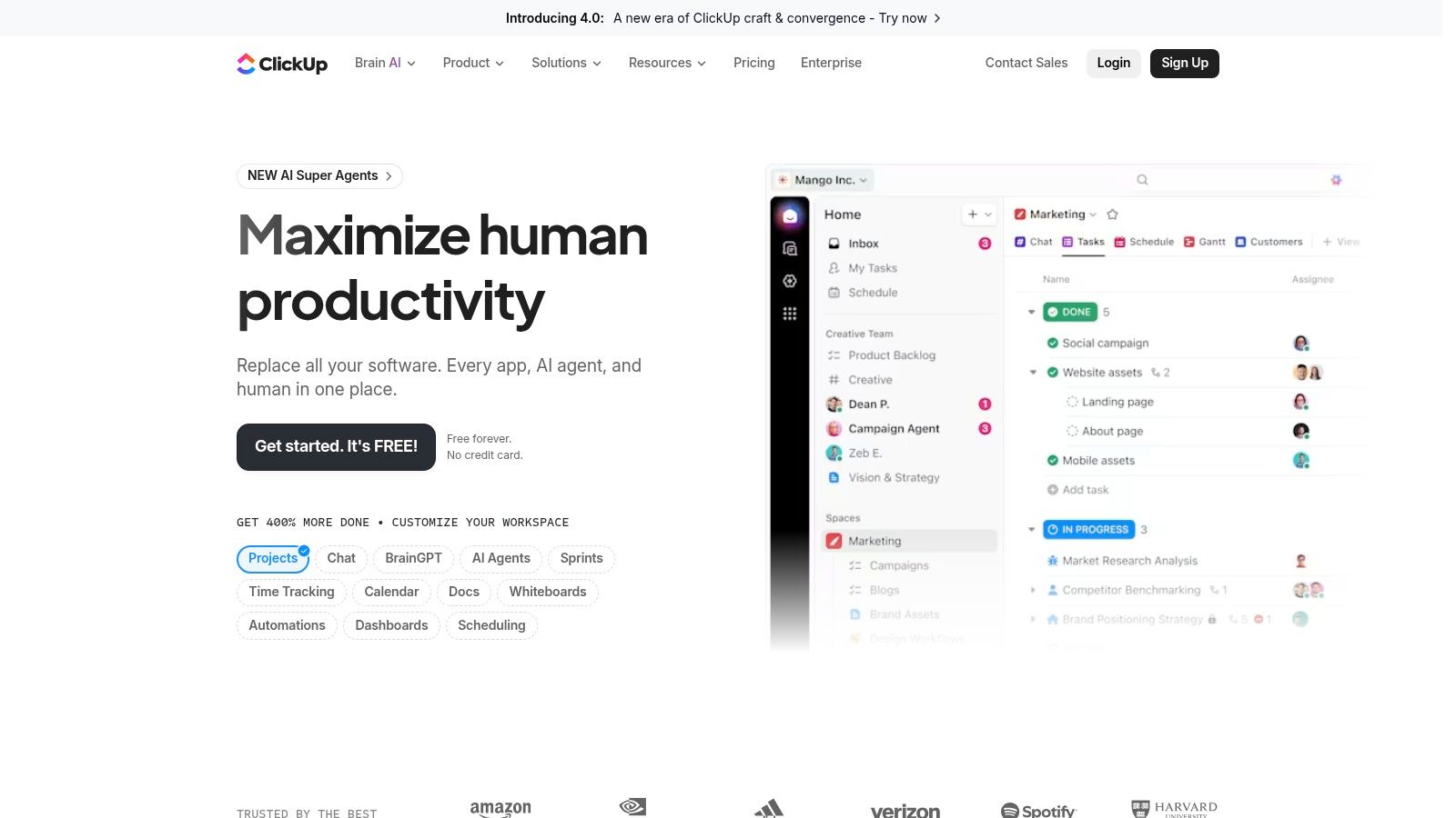 ClickUp (built-in Time Tracking)