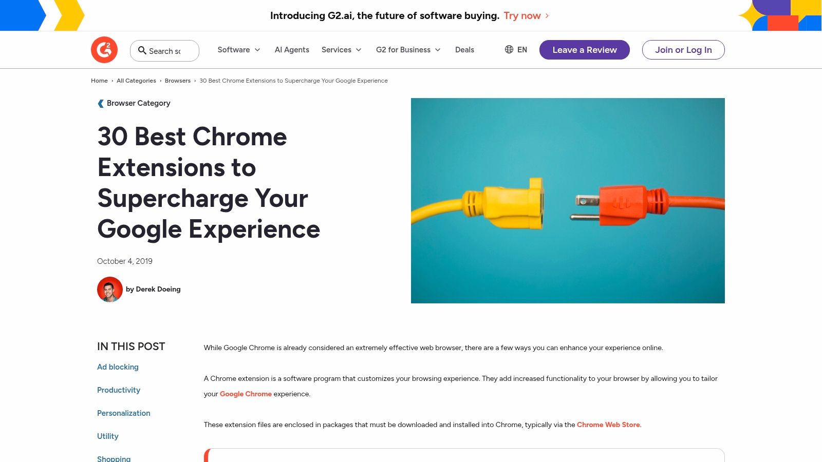 G2 – 30 Best Chrome Extensions (buyer-style overview)