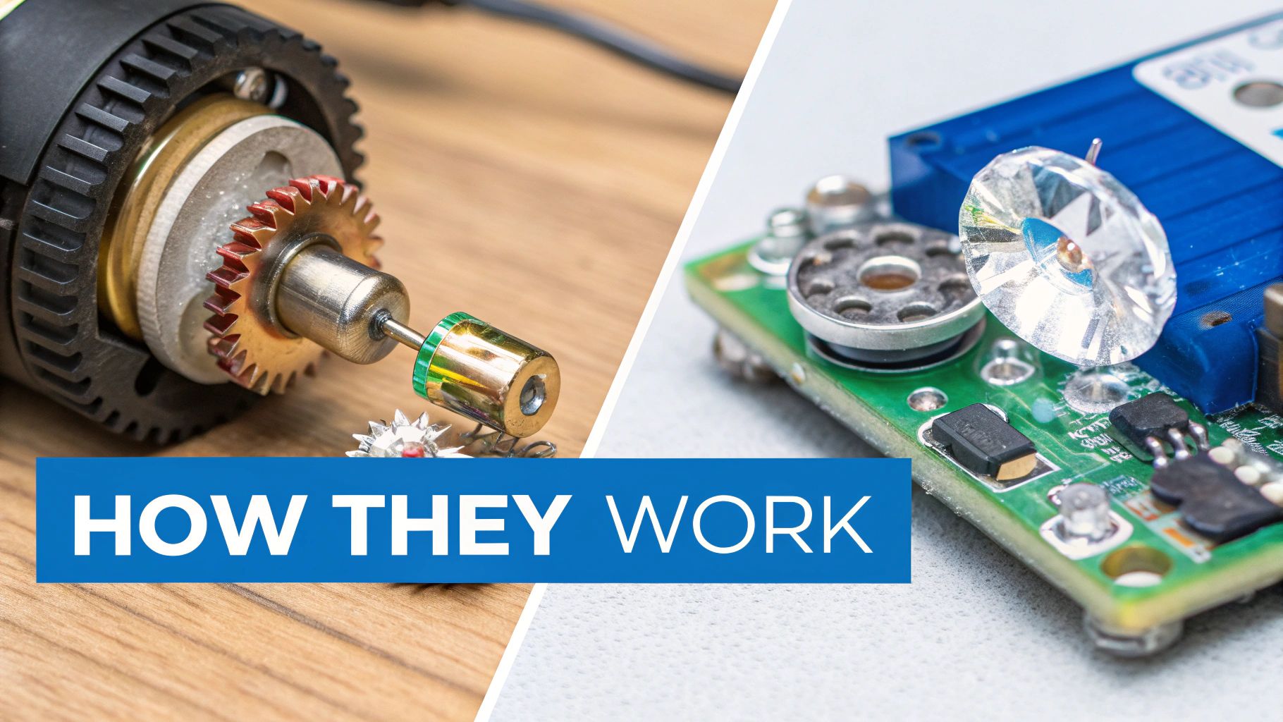 A diagram showing the vibrations of a quartz crystal.