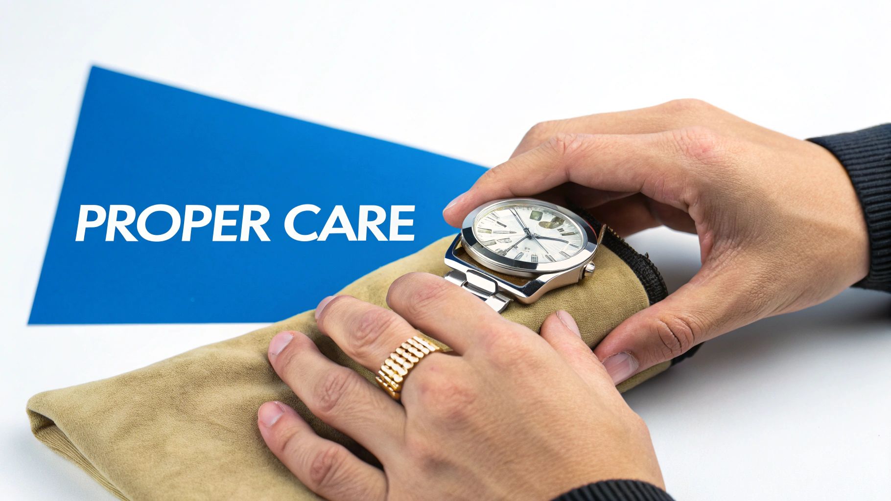 A watchmaker carefully inspecting the intricate movement of an automatic watch with specialized tools.