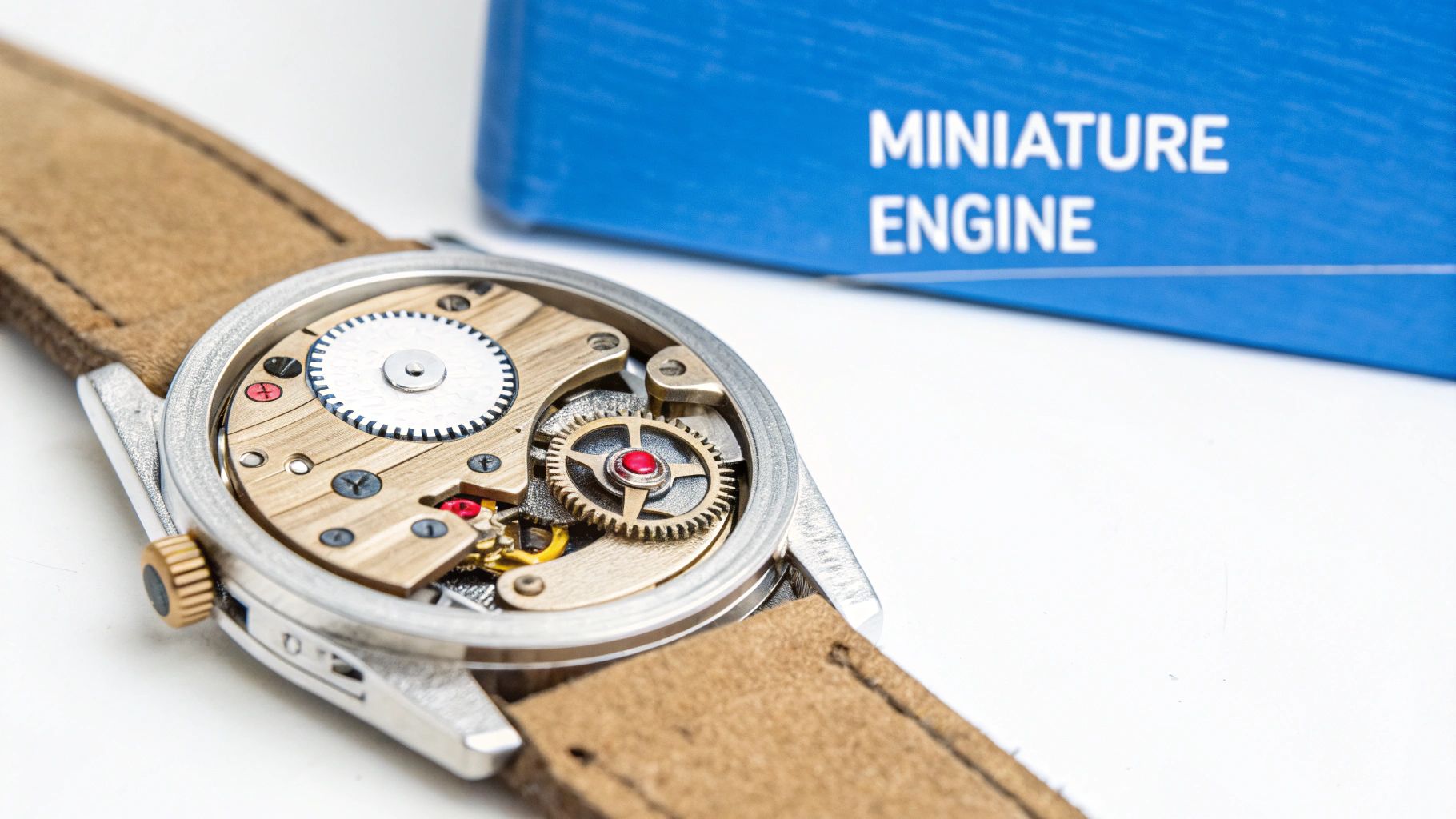 Close-up of a watch mainspring inside its barrel