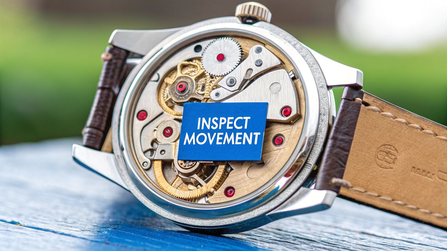 A close-up view of an authentic Rolex movement