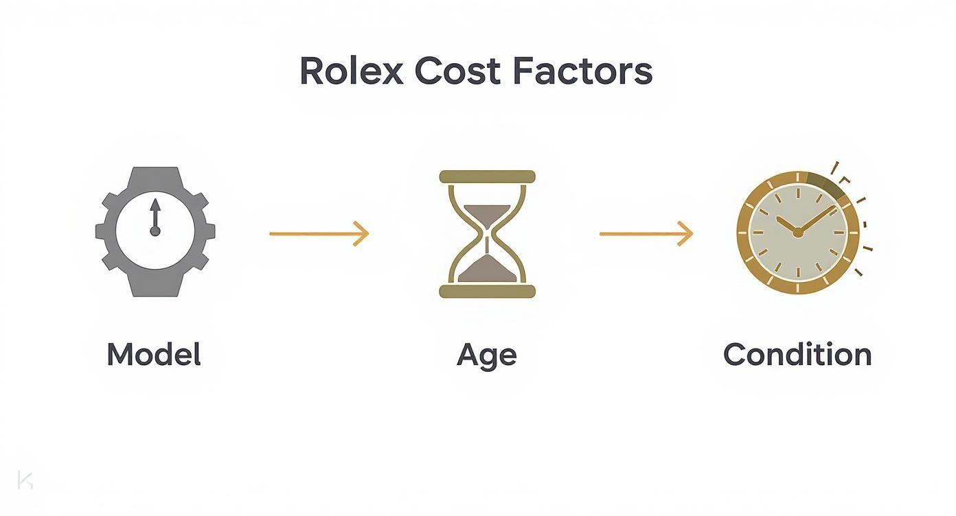 Infographic about rolex watch repair cost
