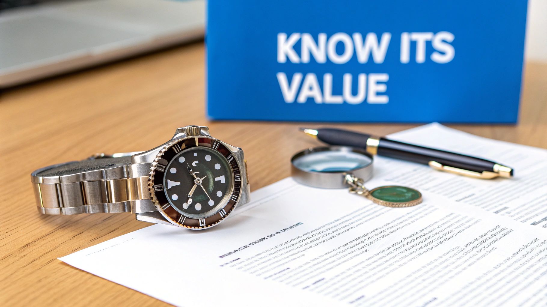 A close-up of a Rolex watch face