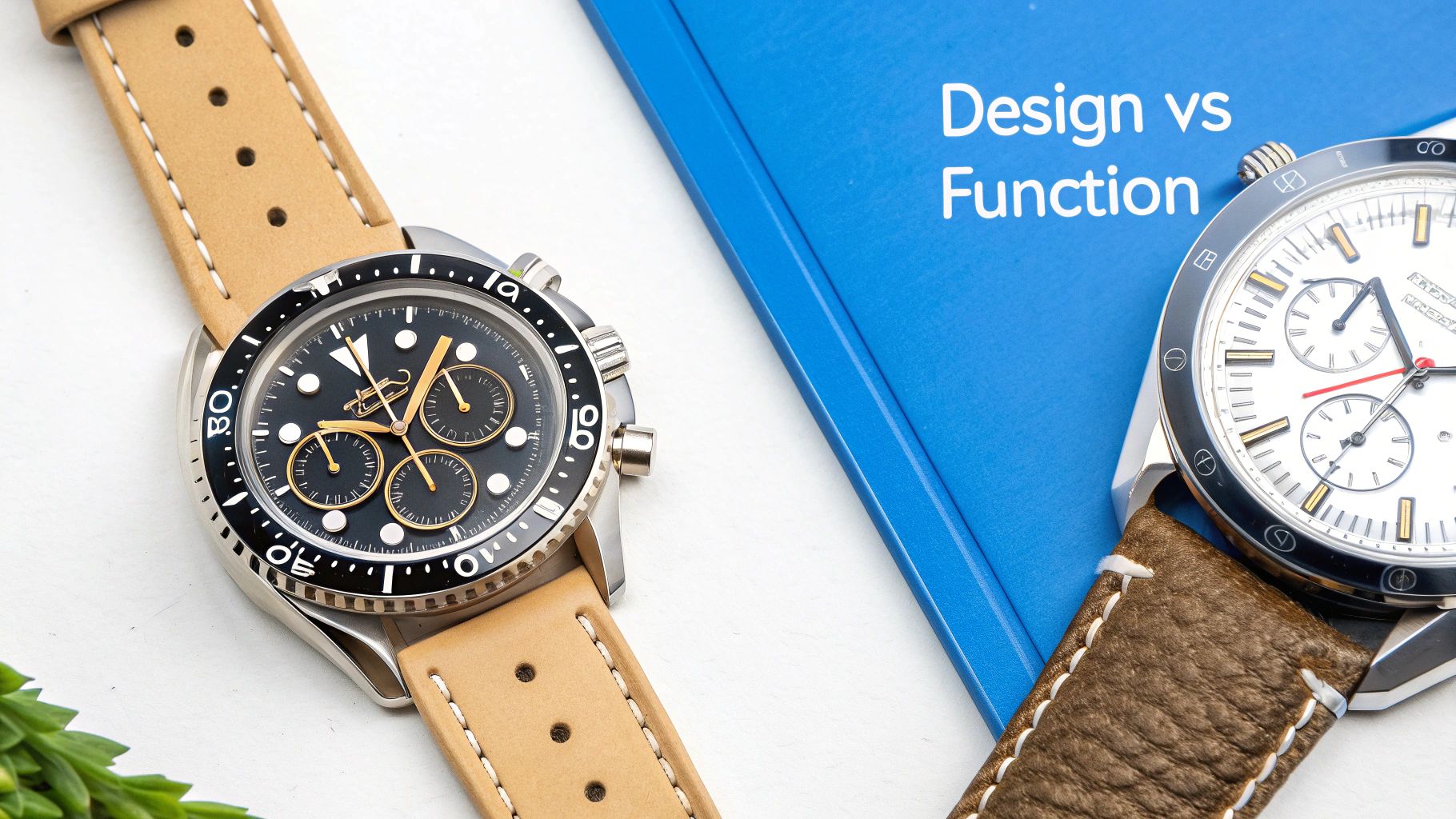 A detailed shot showing the distinct dials of the Omega Seamaster and Speedmaster.