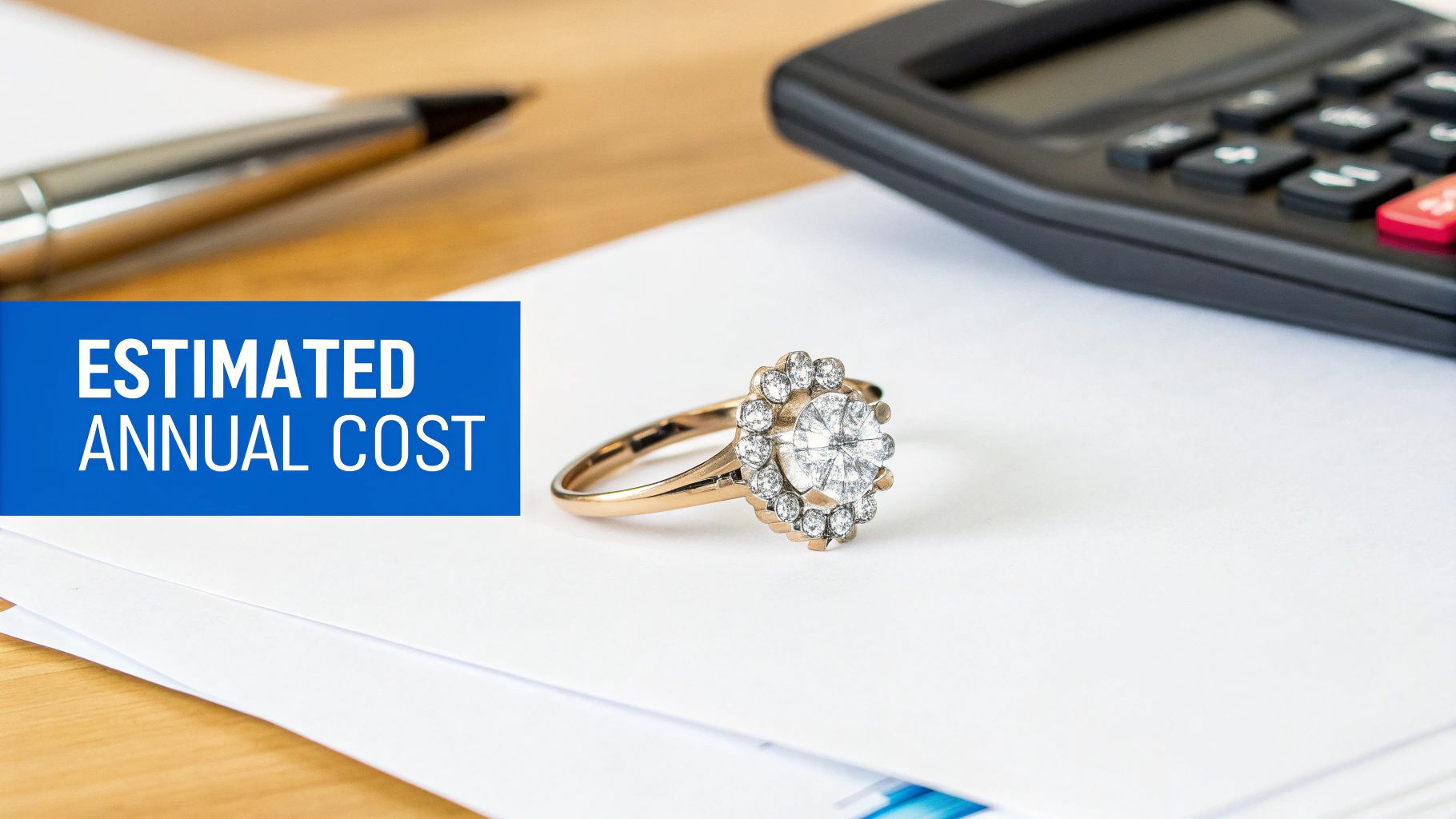 Close-up of a stunning diamond engagement ring held between two fingers.