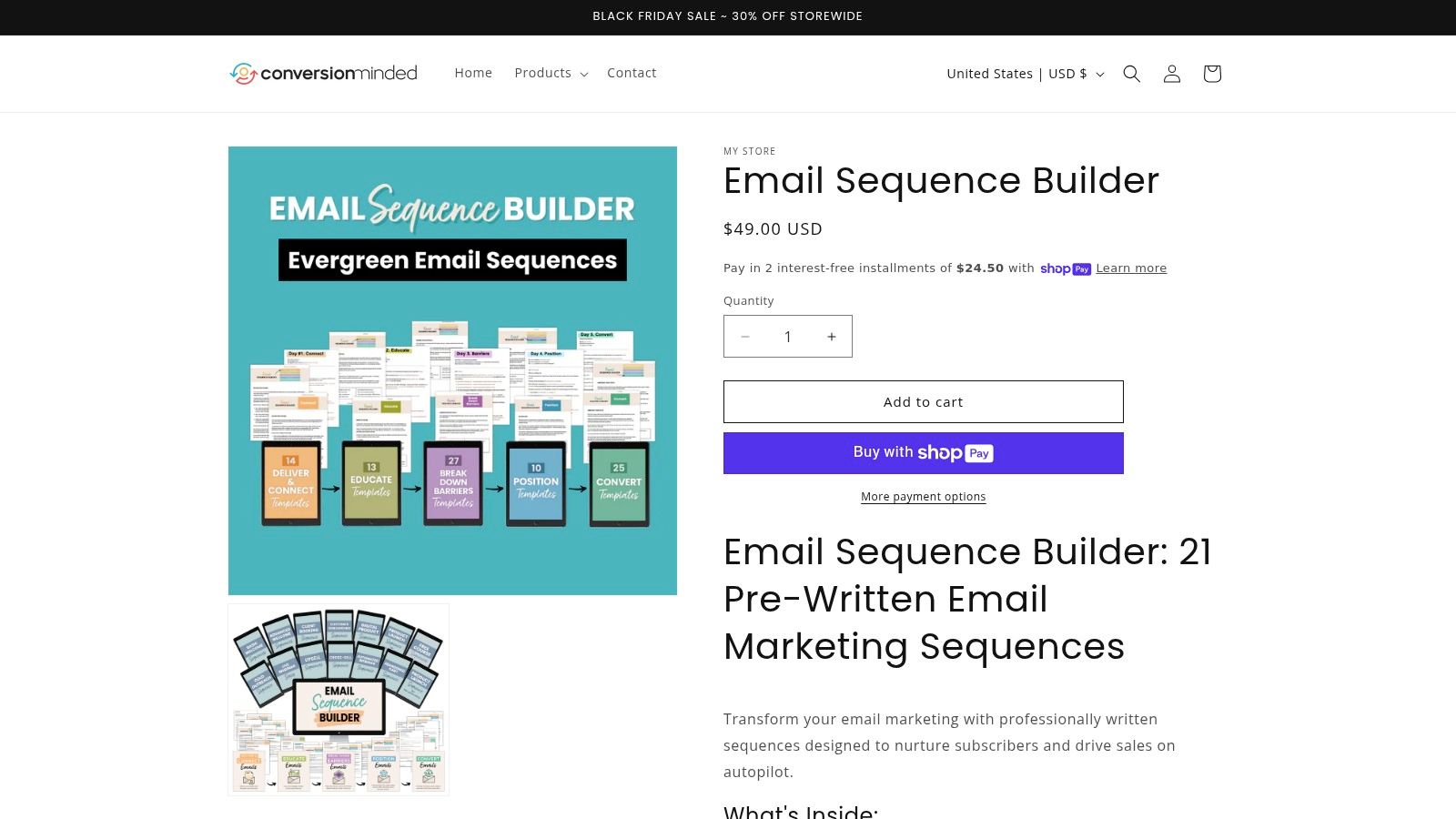ConversionMinded – Email Sequence Builder