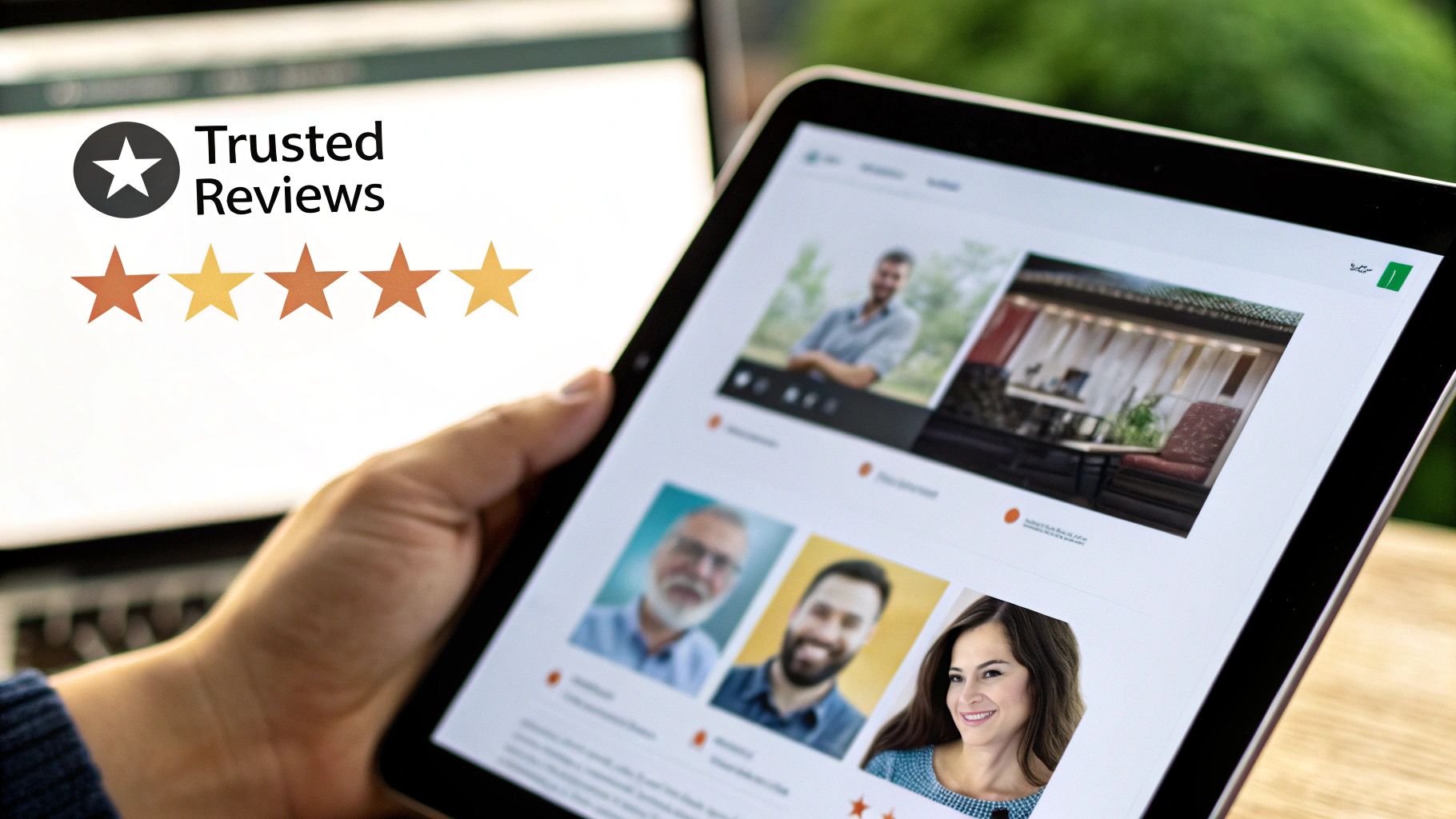 An image illustrating the concept of social proof with star ratings and customer testimonials.