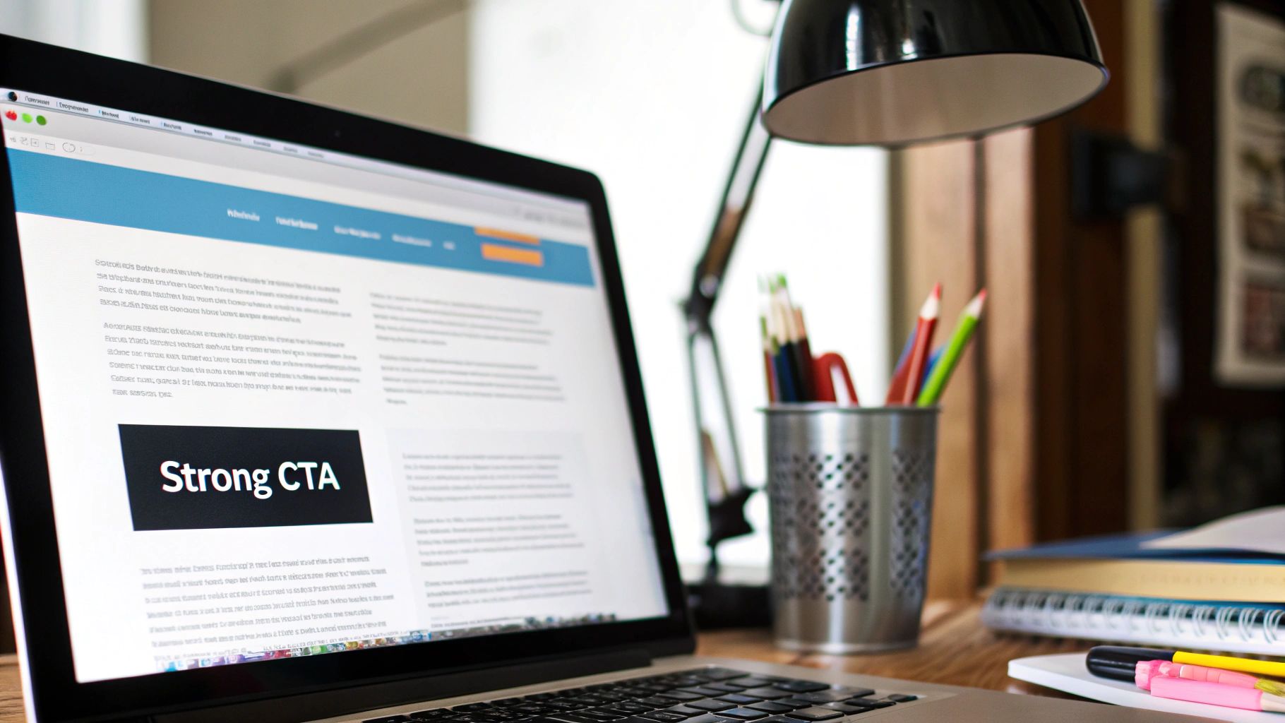 Image illustrating how a compelling CTA button stands out on a webpage