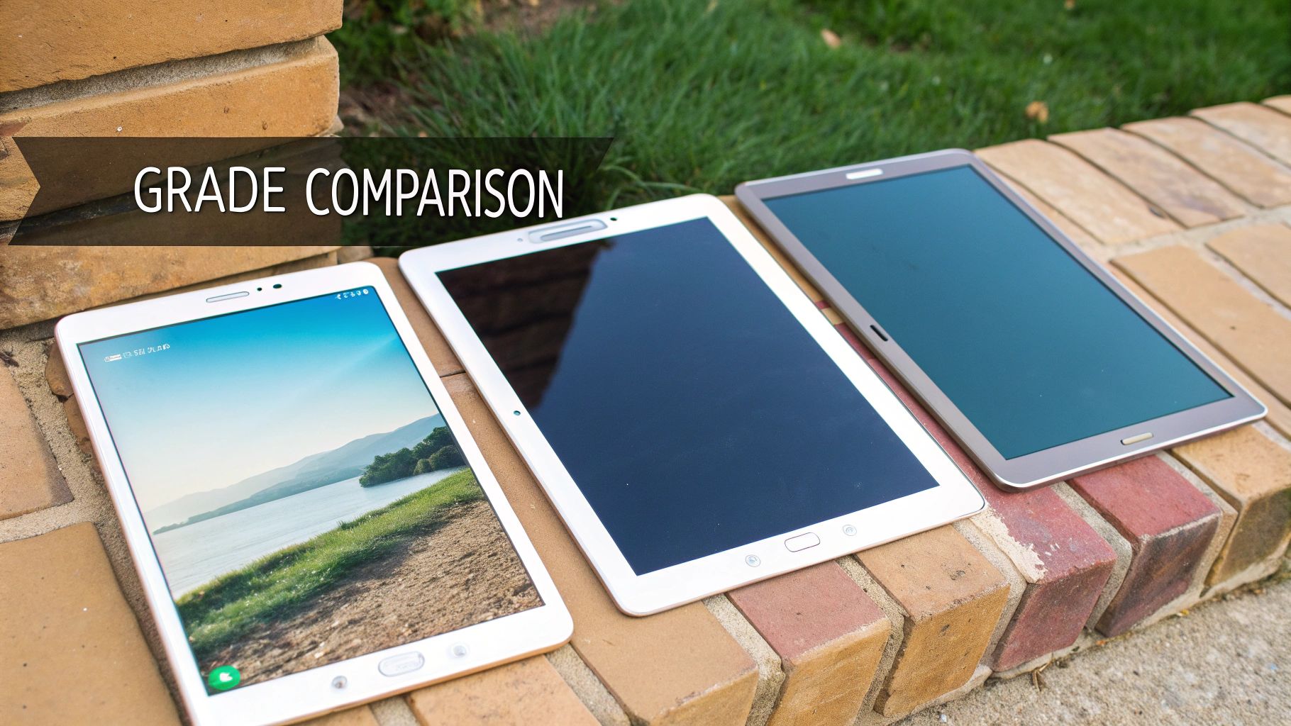 A person using a refurbished Samsung tablet for creative work, with a stylus.