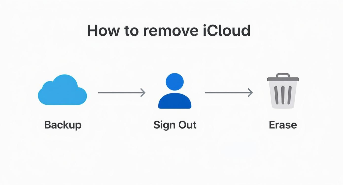 Infographic about how to remove icloud from iphone