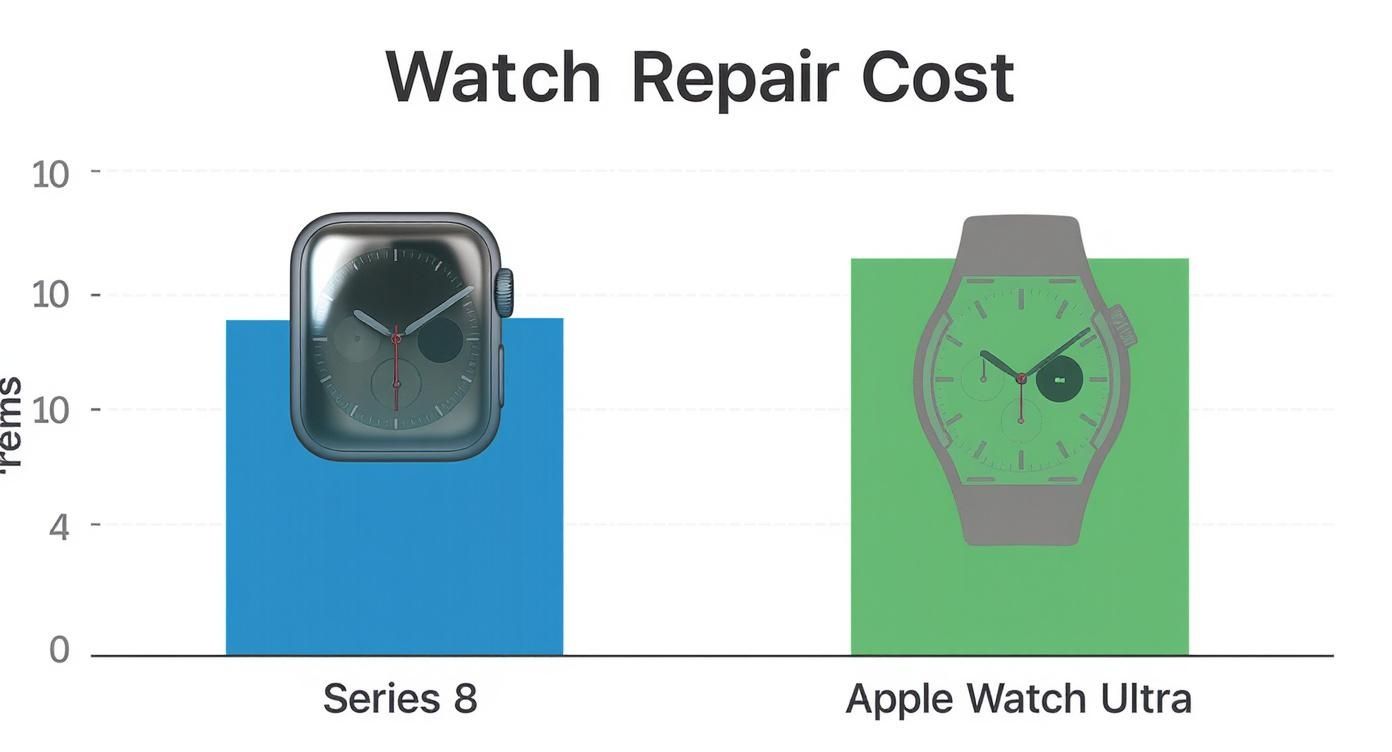 Infographic about apple watch screen replacement cost