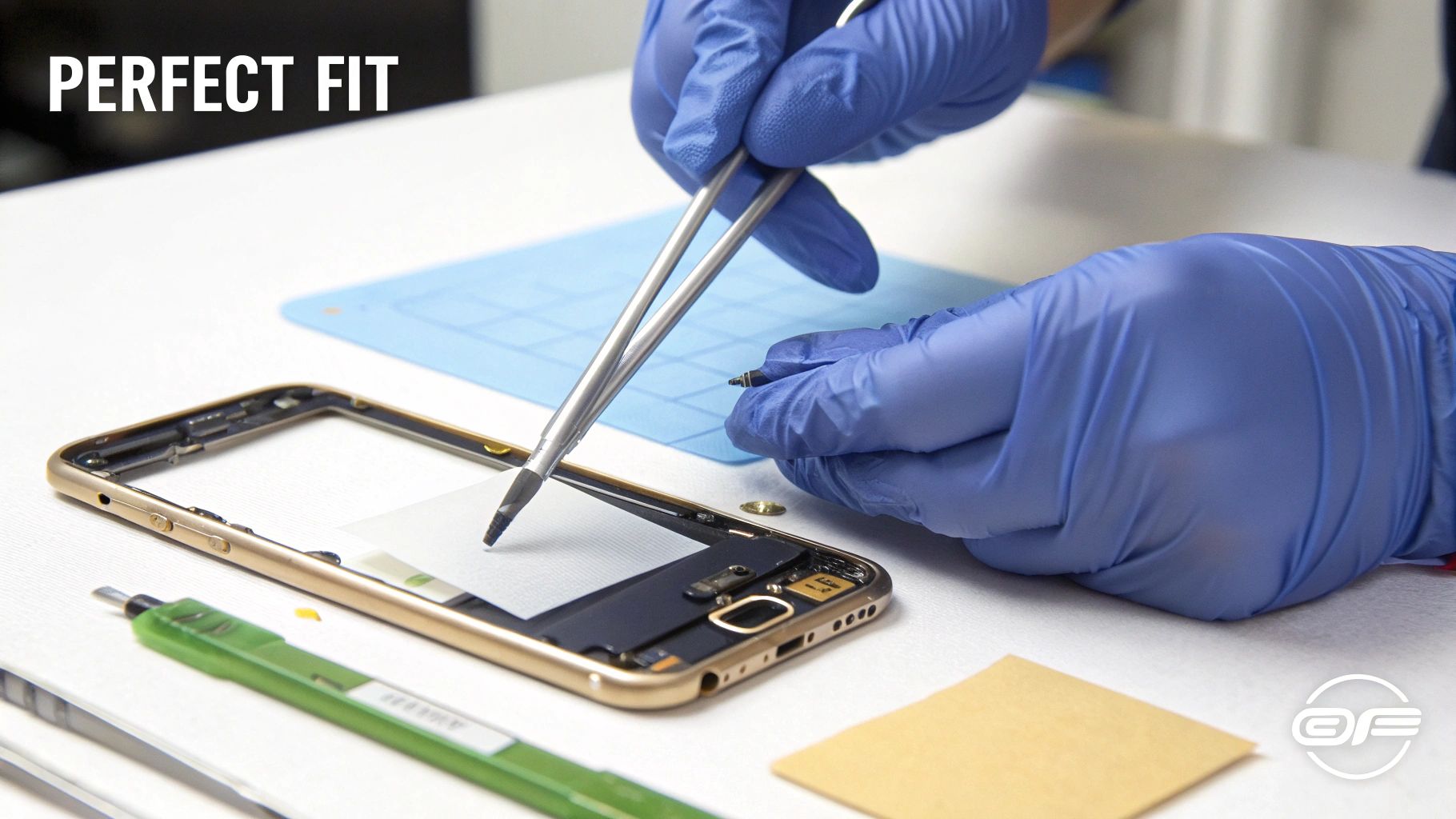 A clean iPhone frame ready for new back glass adhesive.