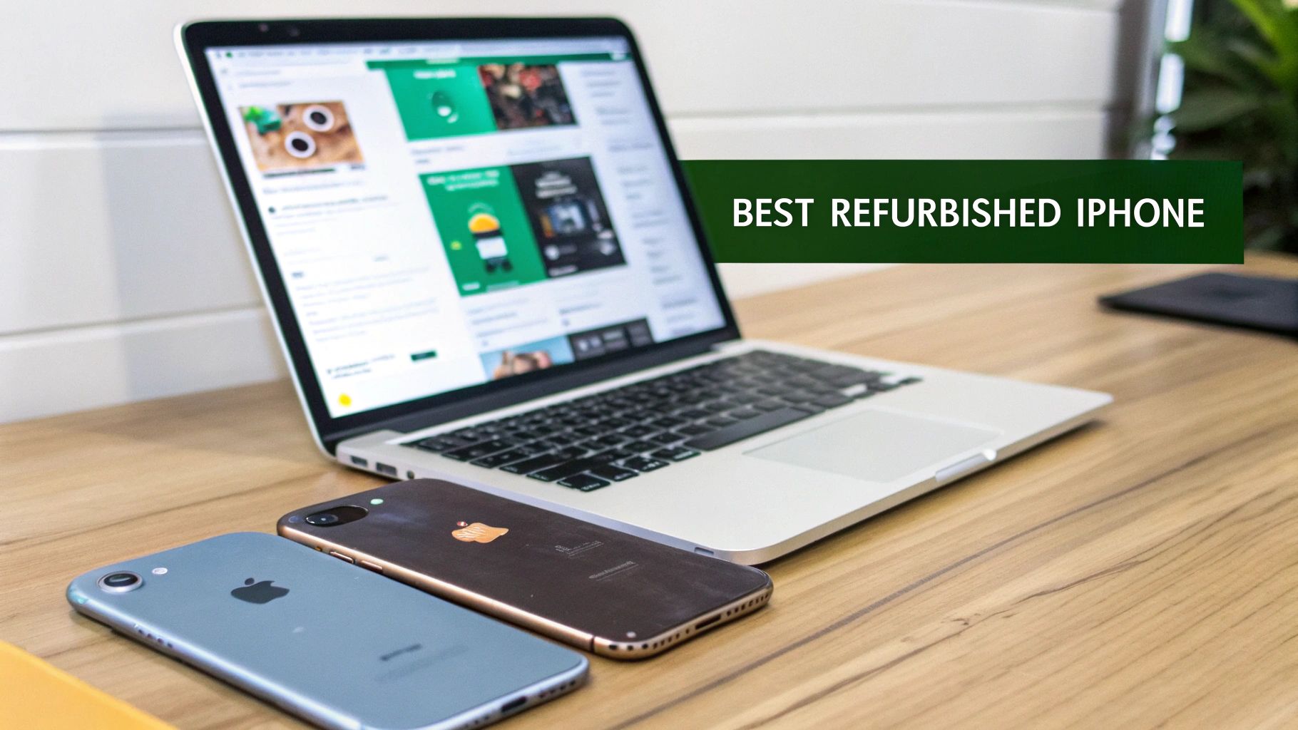 A person holding a new iPhone, considering their purchase.