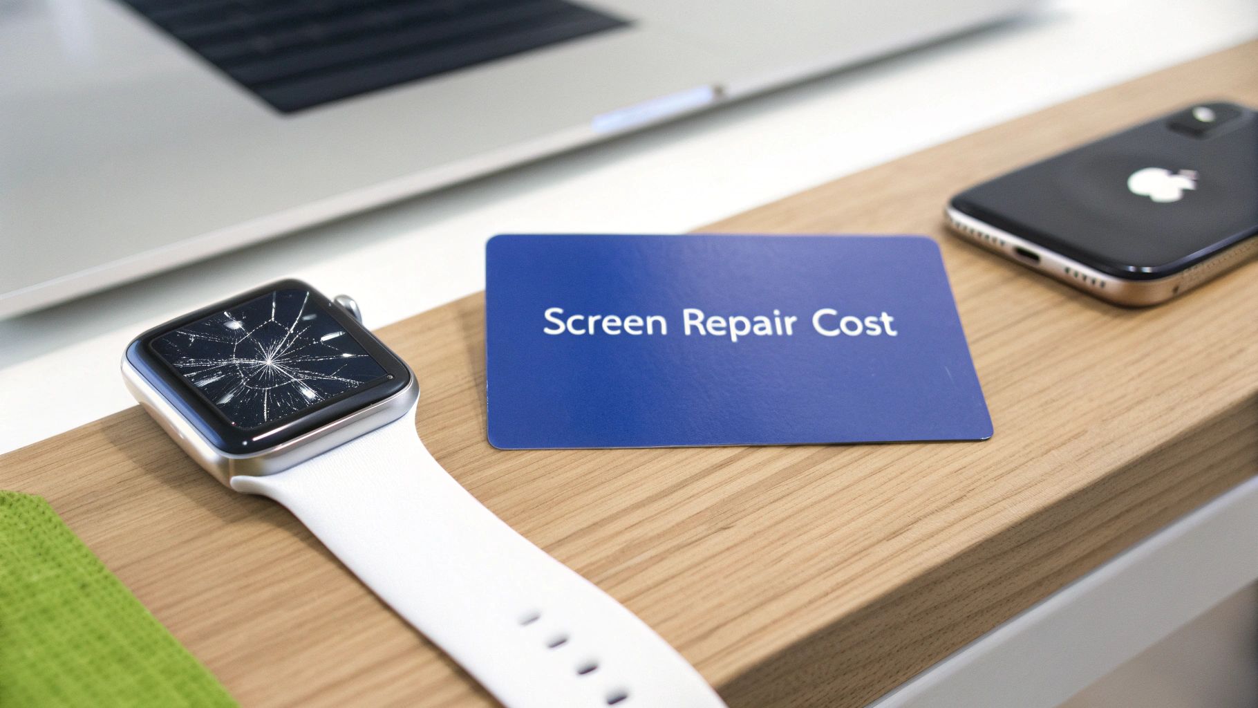 A technician carefully replacing a cracked Apple Watch screen in a Brisbane workshop.