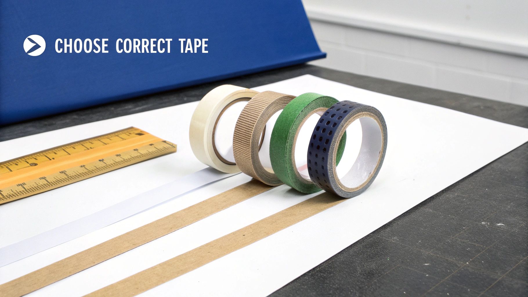 A technician applying precise strips of two sided sticky tape to the frame of a smartphone.