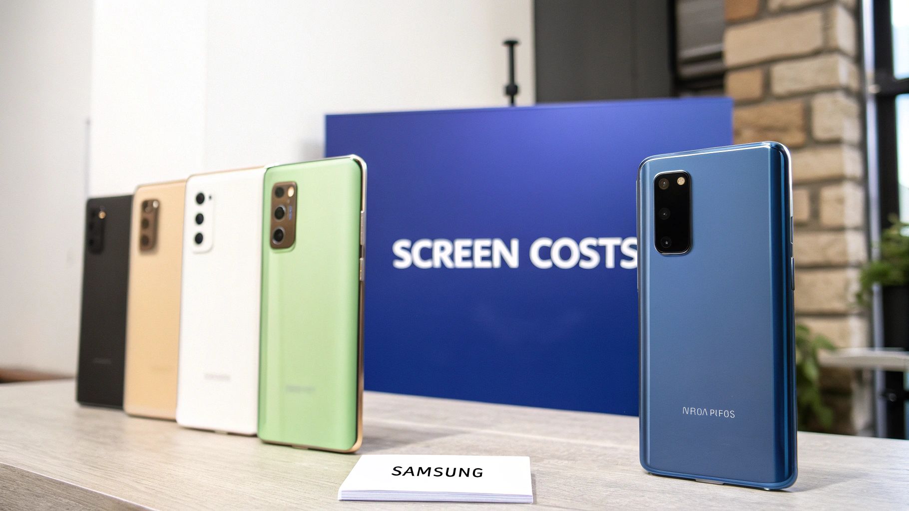 Close-up of a vibrant Samsung AMOLED screen showing colourful graphics.