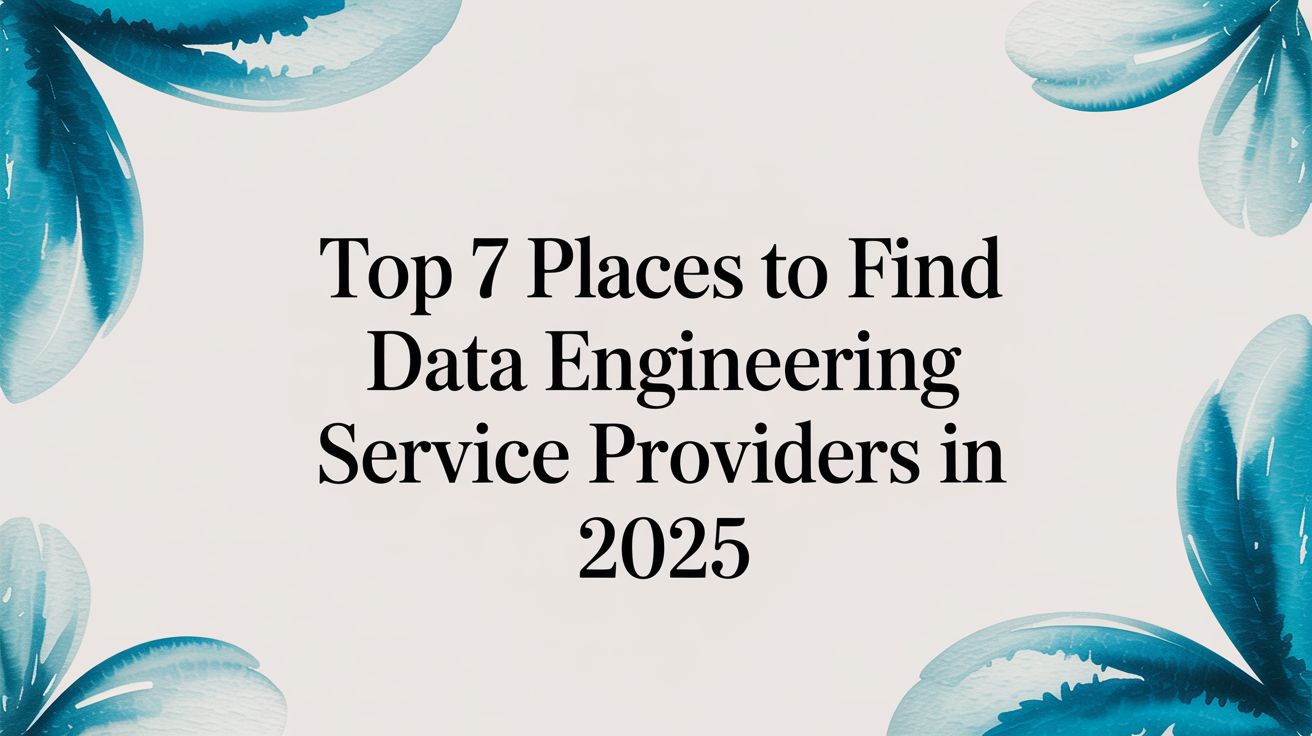 Top 7 Places to Find Data Engineering Service providers in 2025