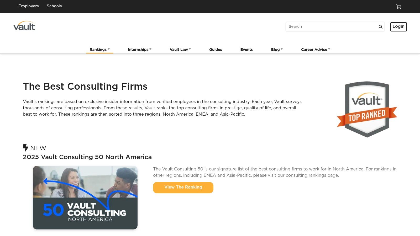 Vault (Firsthand) Rankings Page