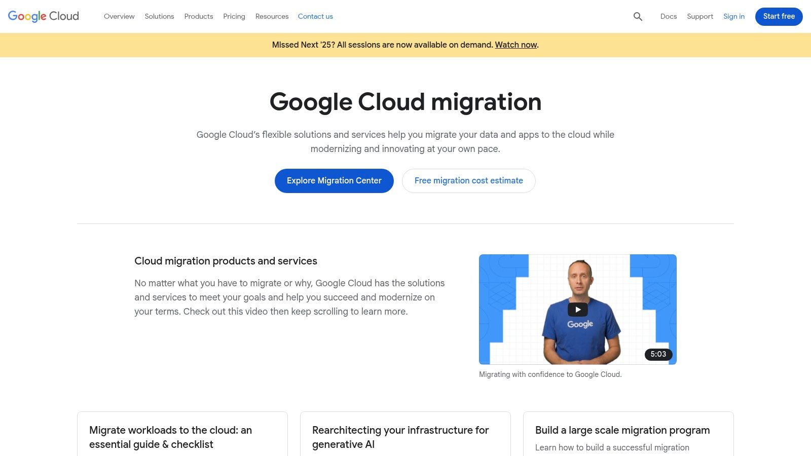 Google Cloud Migration Center + Migrate to Virtual Machines