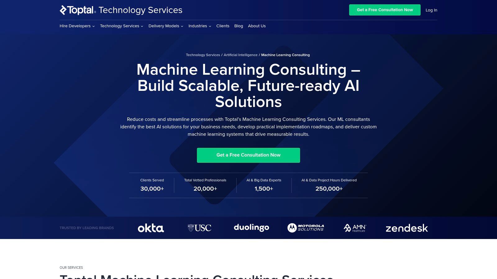 Toptal – Managed Delivery and On‑Demand ML Talent