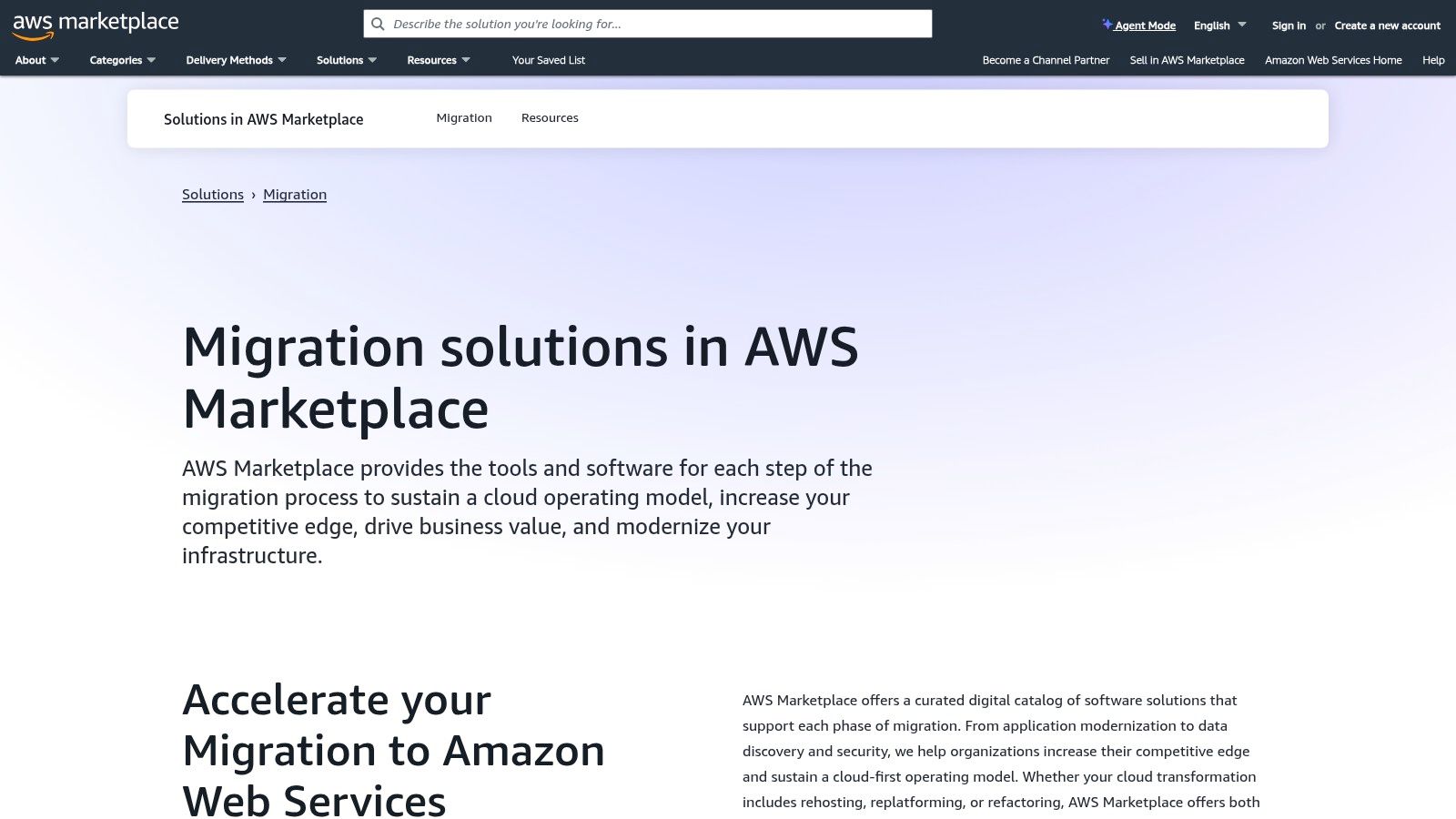 AWS Marketplace – Migration Solutions