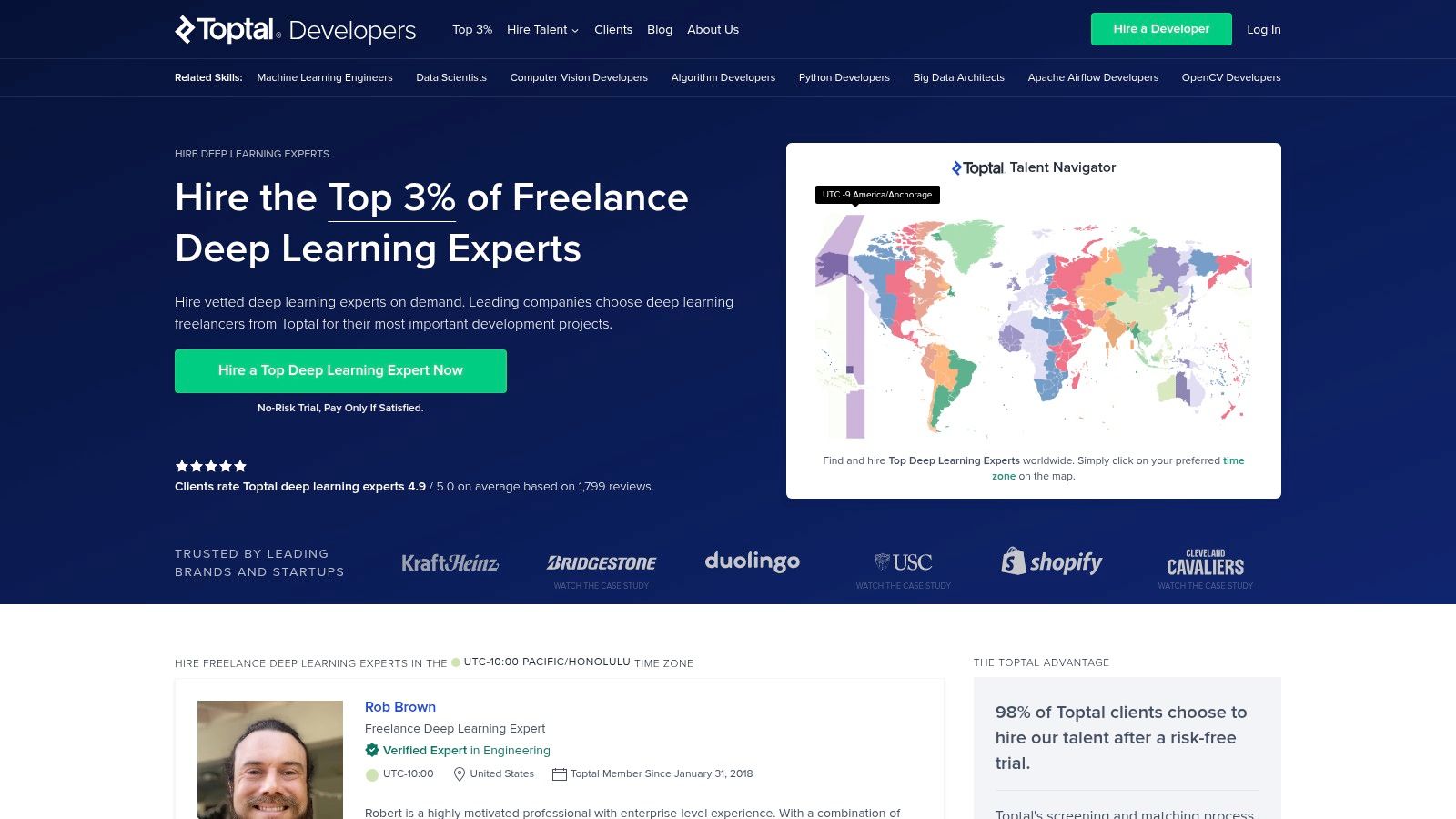 Toptal (Vetted ML/Deep Learning Experts and Managed Delivery)