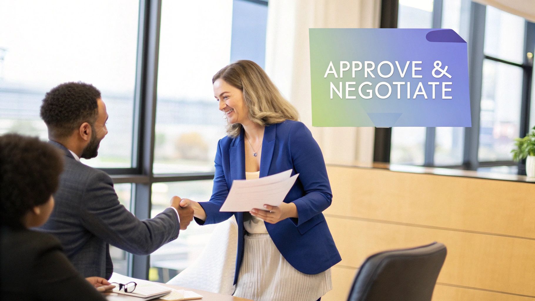 Image of a contract on a desk with a laptop