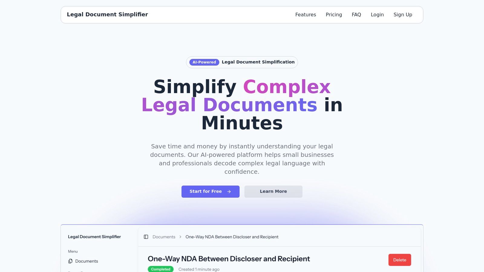 Legal Document Simplifier