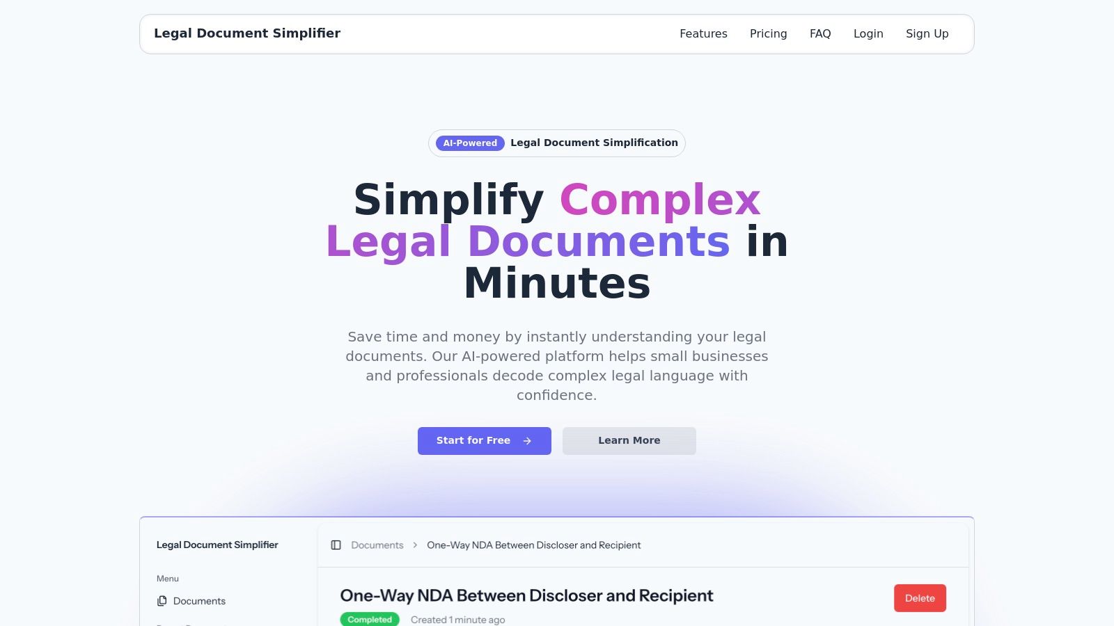 Legal Document Simplifier