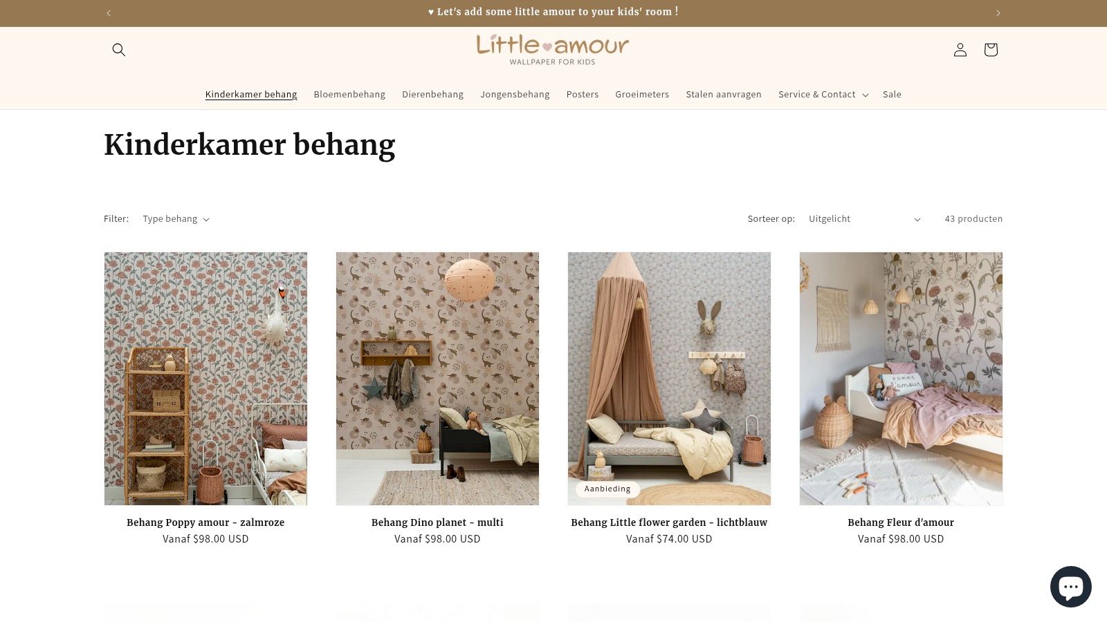 Little Amour kinderkamer behang