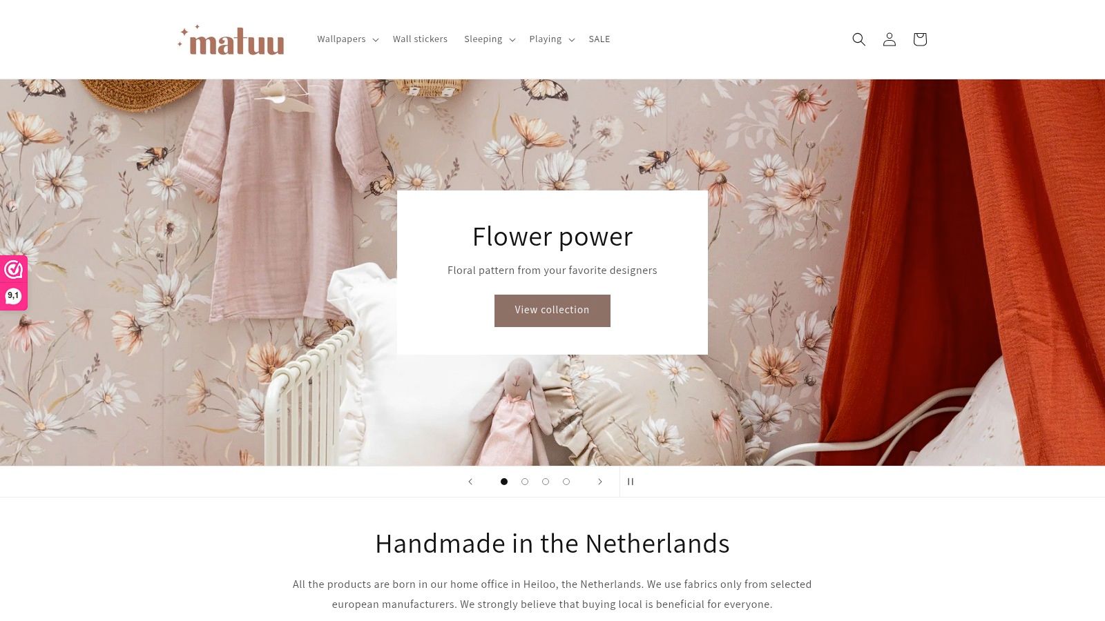 Kinderkamer met bloemenbehang van Matuu