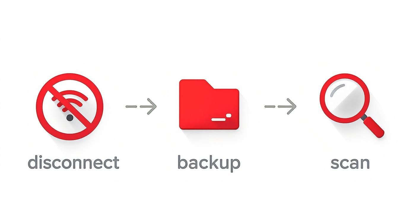 Infographic about how to remove virus from computer