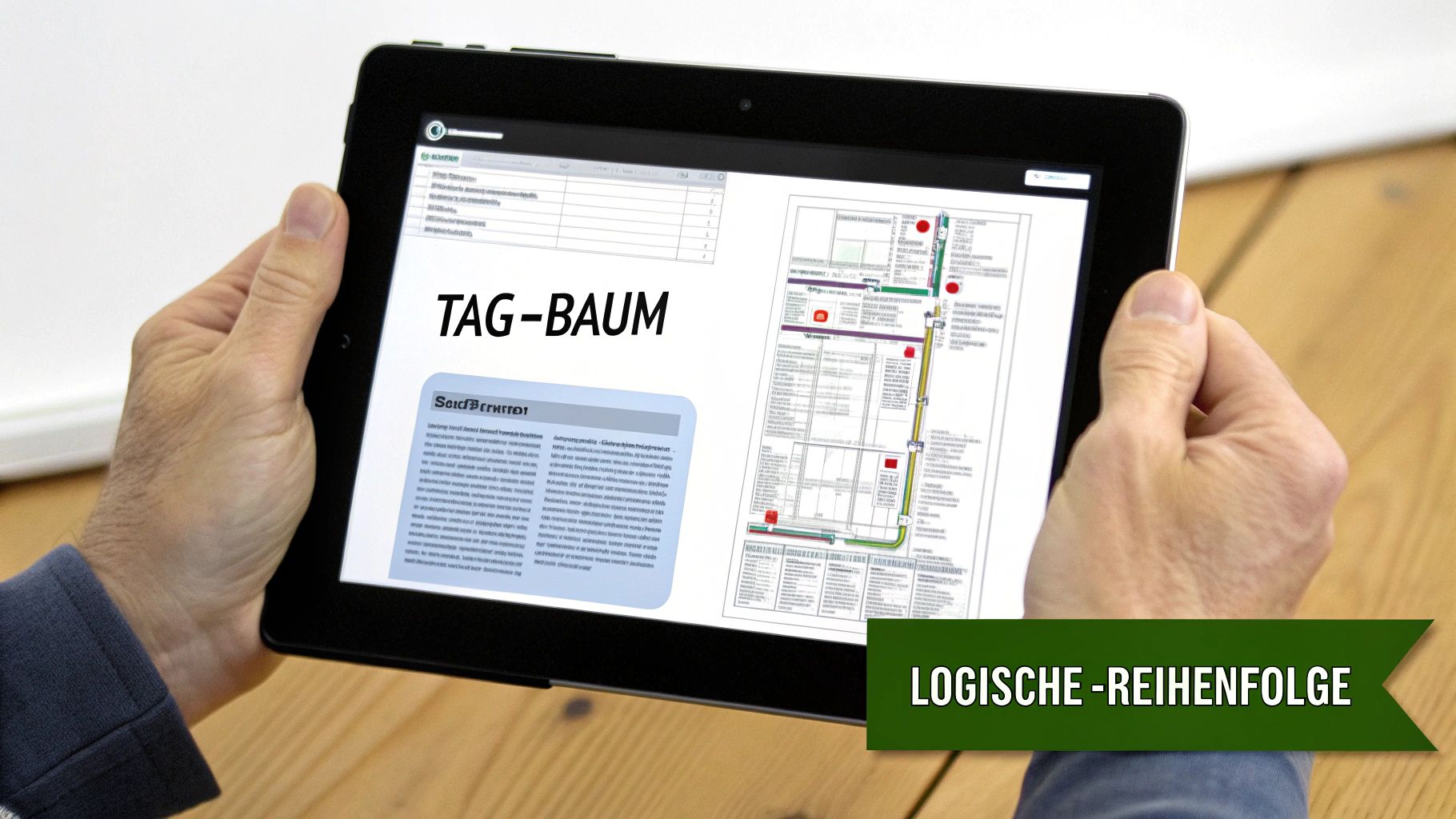Zwei Personen arbeiten gemeinsam an einem Computer, um eine PDF-Datei zu strukturieren.