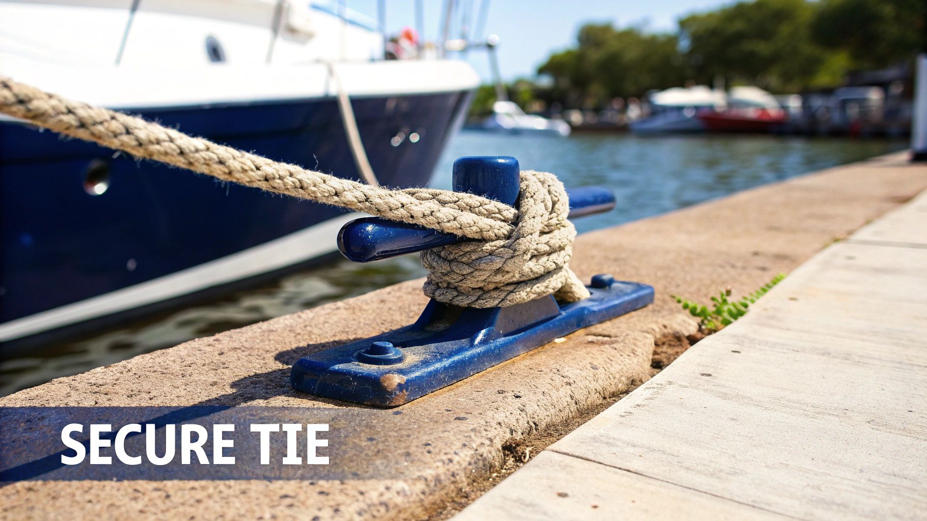Different types of cleats on a boat